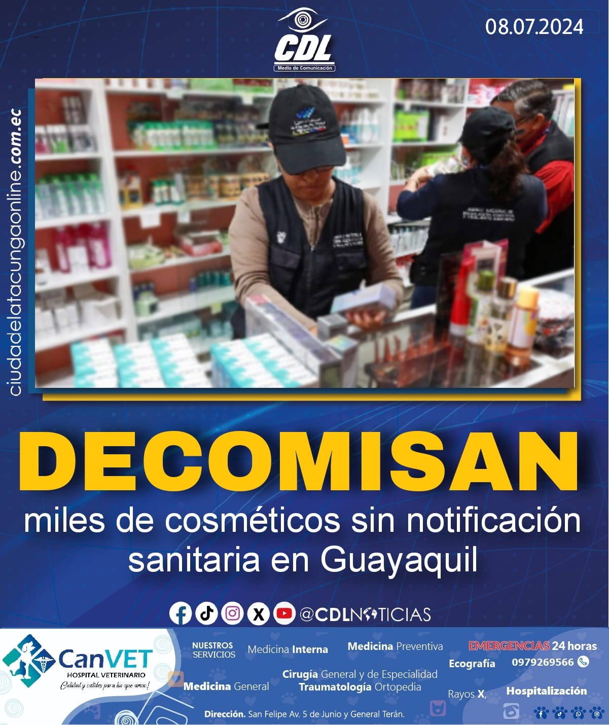 Decomisan miles de cosméticos sin notificación sanitaria en Guayaquil