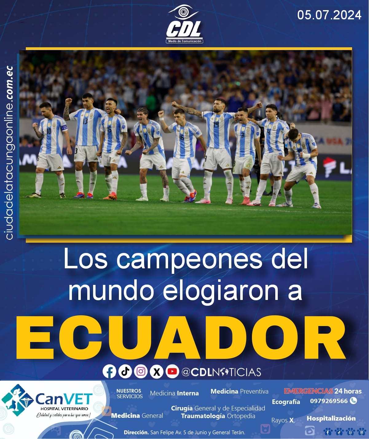 Los campeones del mundo elogiaron a Ecuador