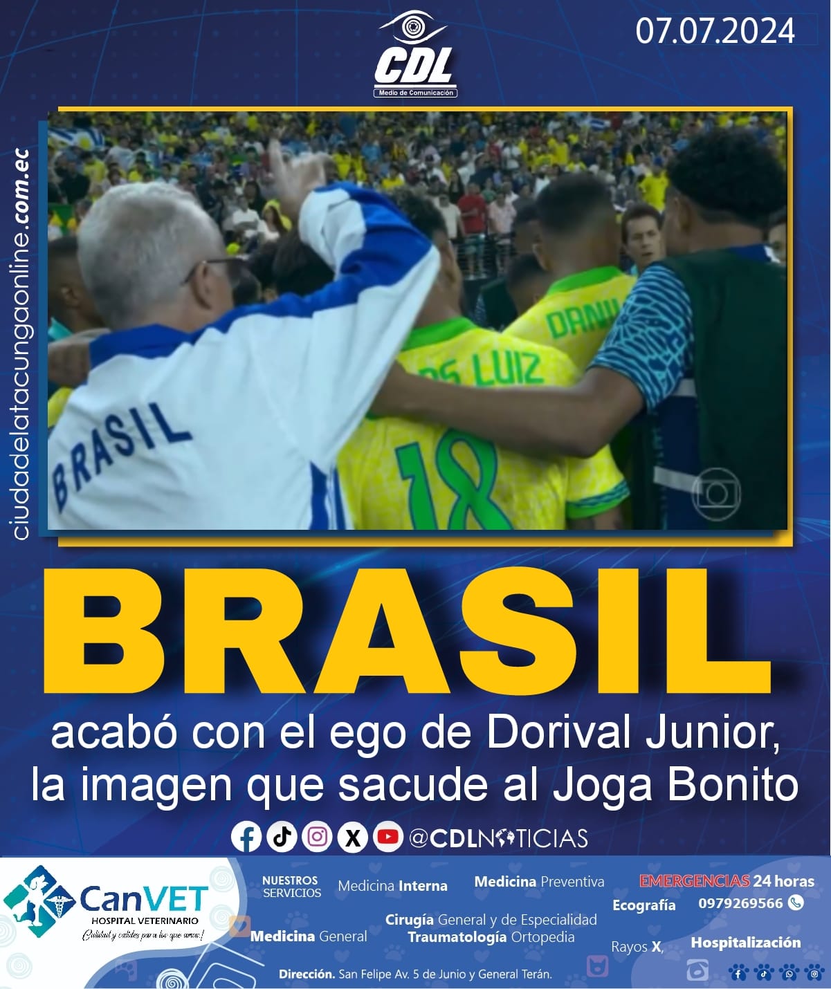 Brasil acabó con el ego de Dorival Junior, la imagen que sacude al Joga Bonito
