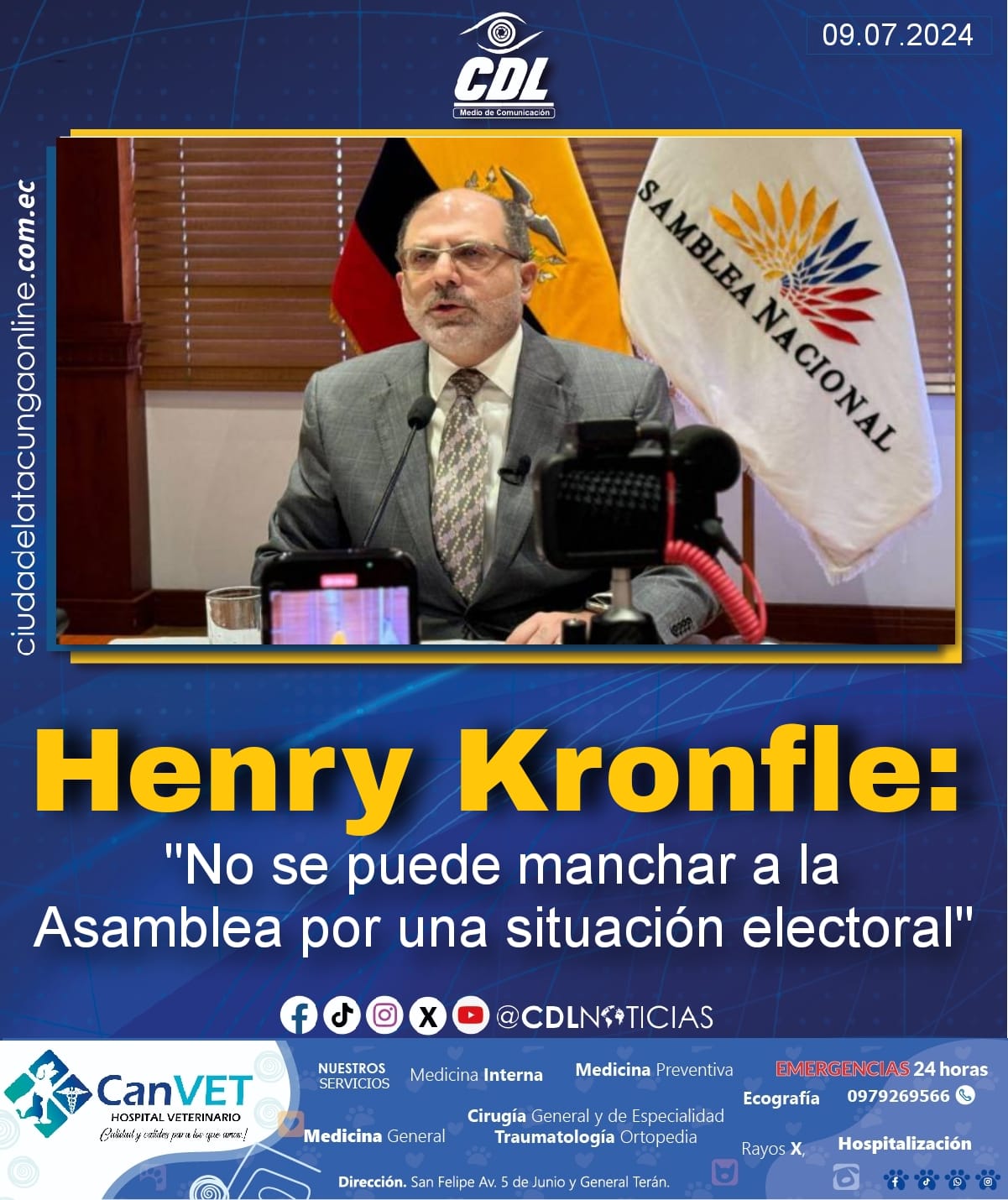 Henry Kronfle: «No se puede manchar a la Asamblea por una situación electoral»