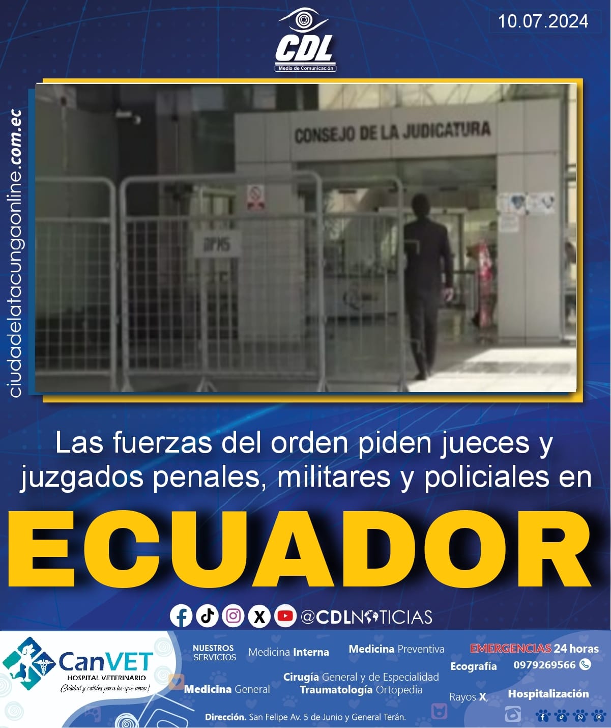 Las fuerzas del orden piden jueces y juzgados penales, militares y policiales en Ecuador