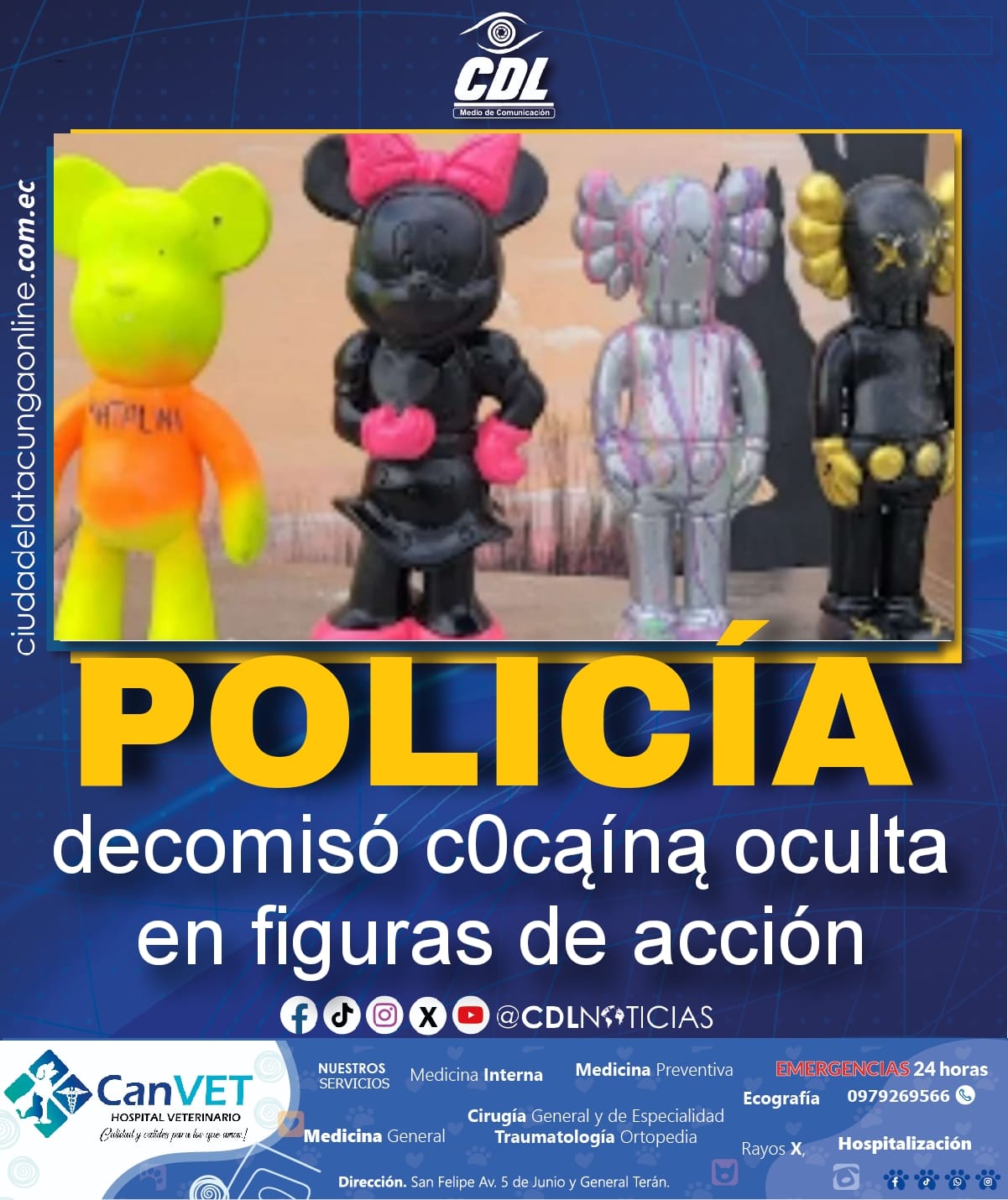 Policía decomisó c0cąíną oculta en figuras de acción