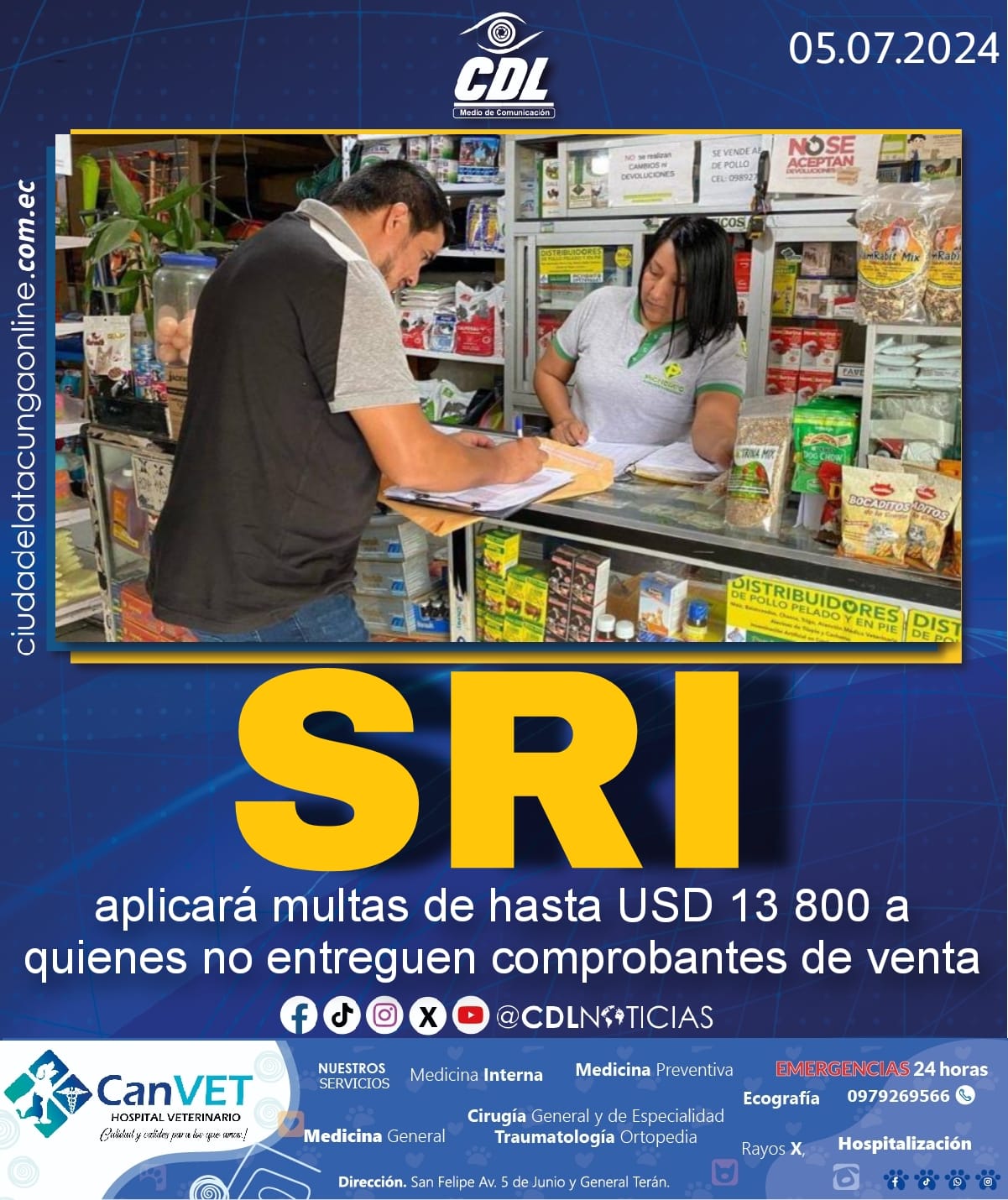 El SRI aplicará multas de hasta USD 13 800 a quienes no entreguen comprobantes de venta