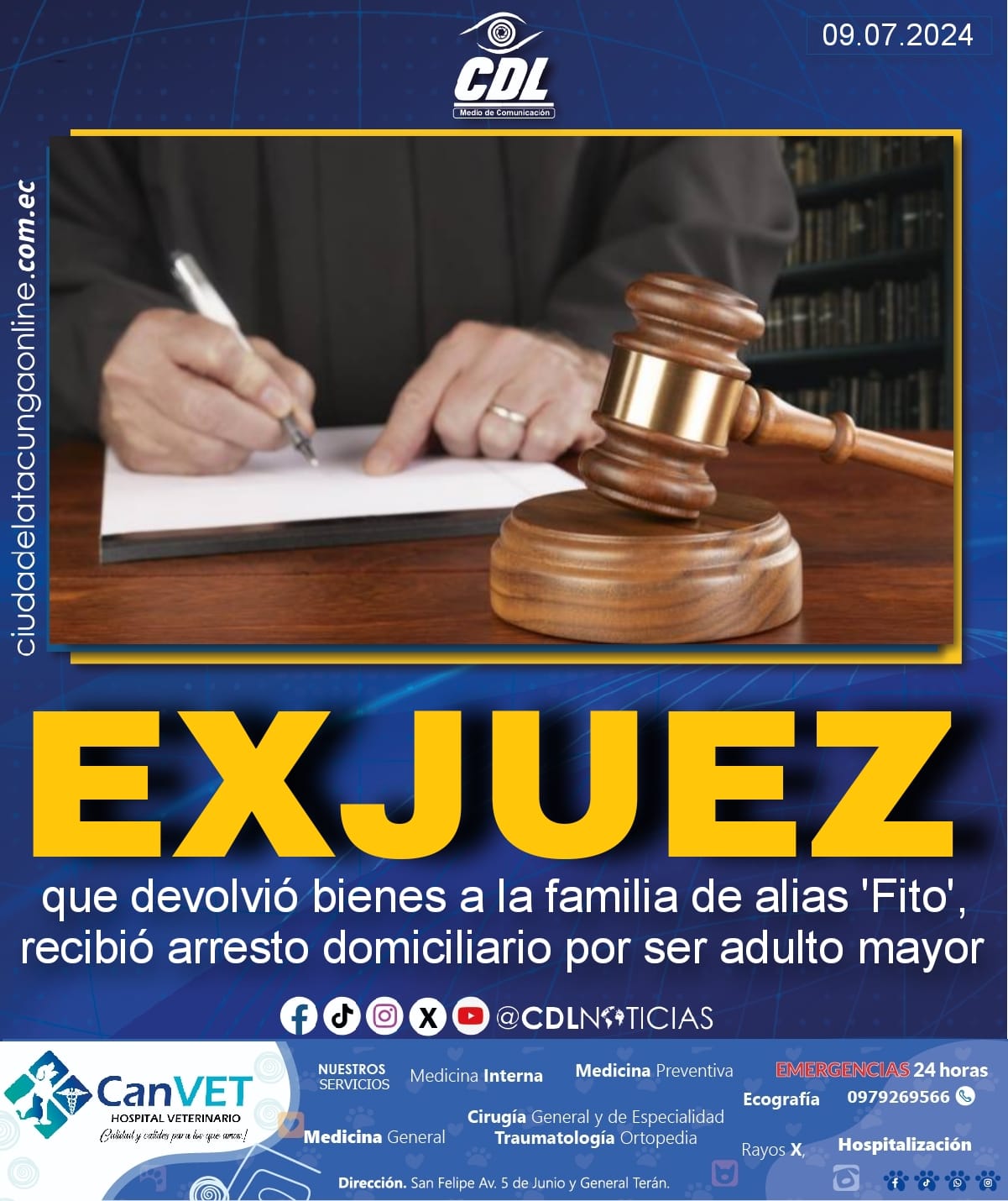 Exjuez, que devolvió bienes a la familia de alias ‘Fito’, recibió arresto domiciliario por ser adulto mayor