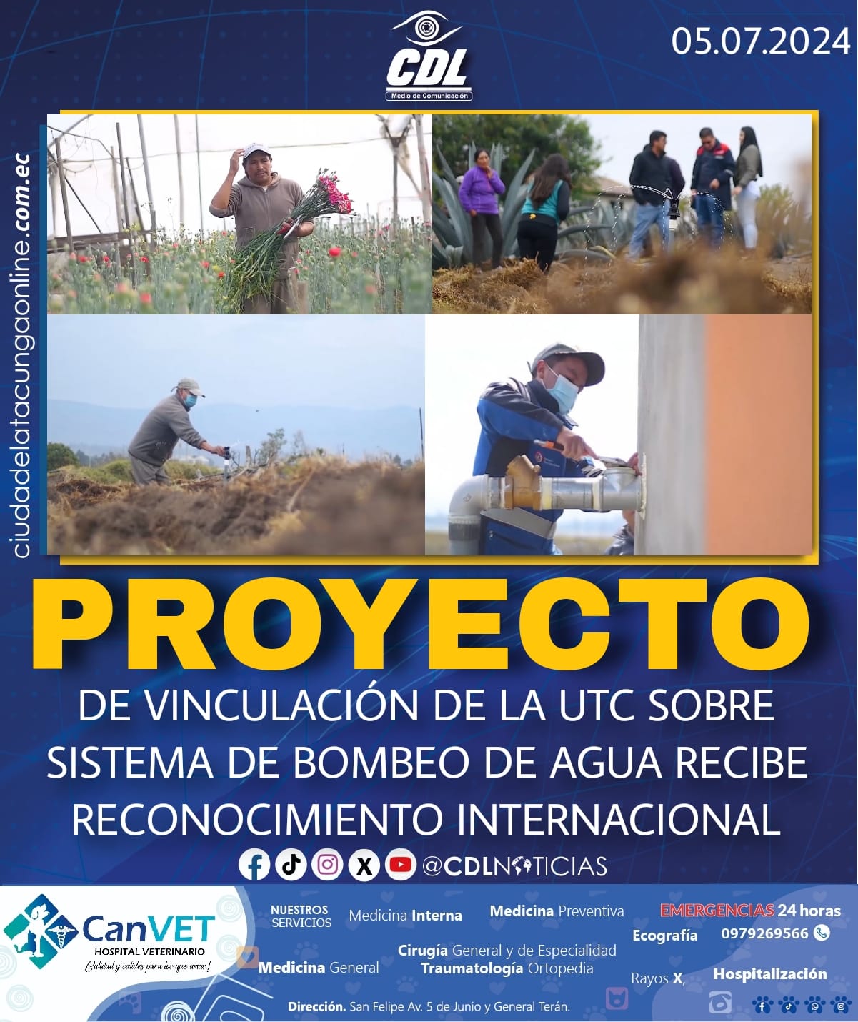PROYECTO DE VINCULACIÓN DE LA UTC SOBRE SISTEMA DE BOMBEO DE AGUA RECIBE RECONOCIMIENTO INTERNACIONAL