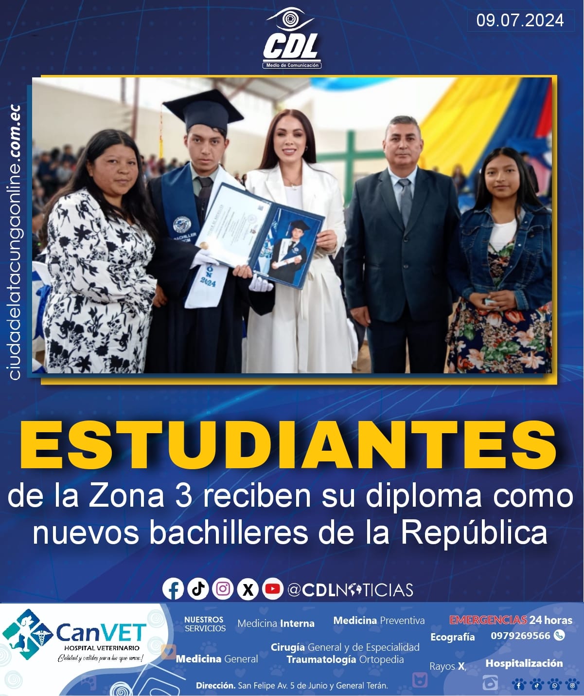 Estudiantes de la Zona 3 reciben su diploma como nuevos bachilleres de la República