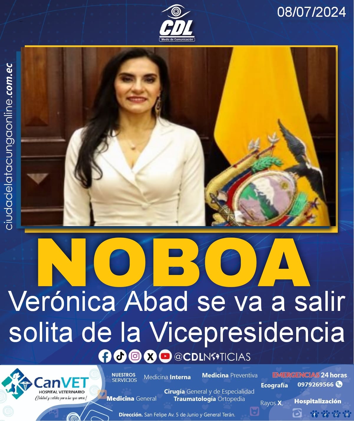 Daniel Noboa: Verónica Abad se va a salir solita de la Vicepresidencia