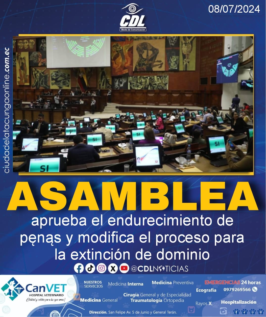 La Asamblea aprueba el endurecimiento de penas y modifica el proceso para la extinción de dominio