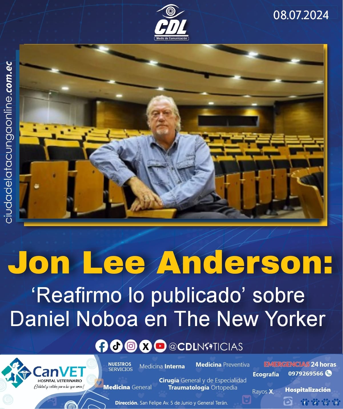 Jon Lee Anderson: ‘Reafirmo lo publicado’ sobre Daniel Noboa en The New Yorker