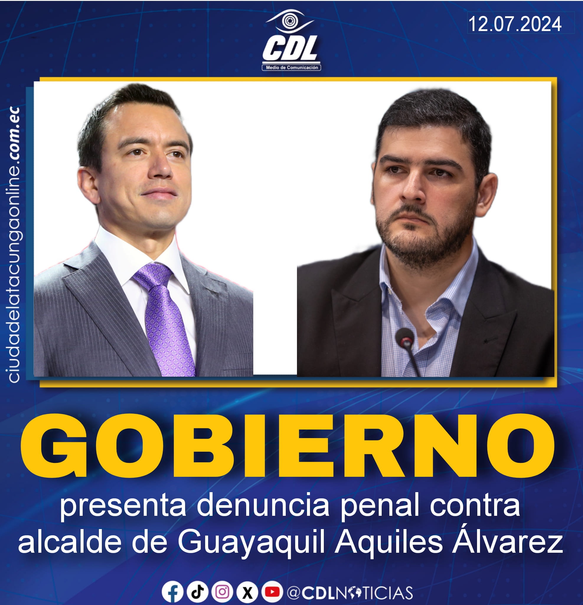 Gobierno presenta denuncia penal contra alcalde Aquiles Álvarez