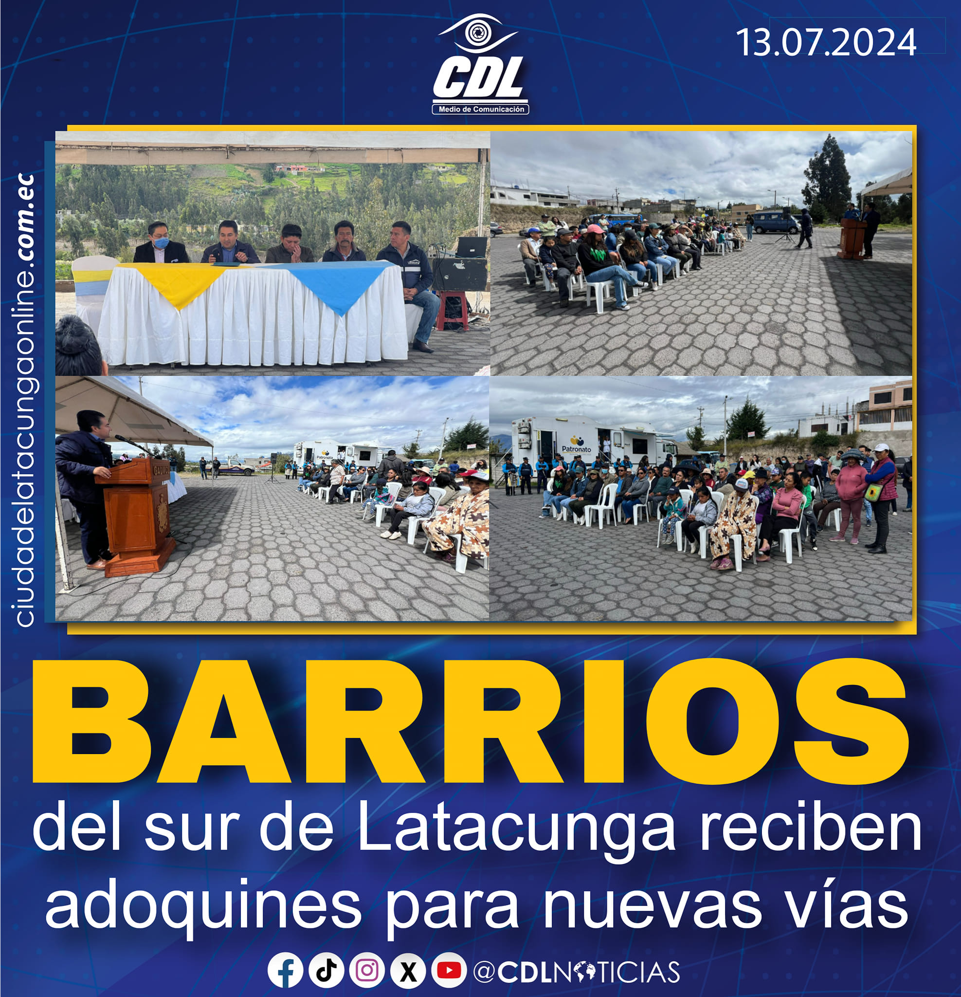 Barrios del sur de Latacunga reciben adoquines para nuevas vías