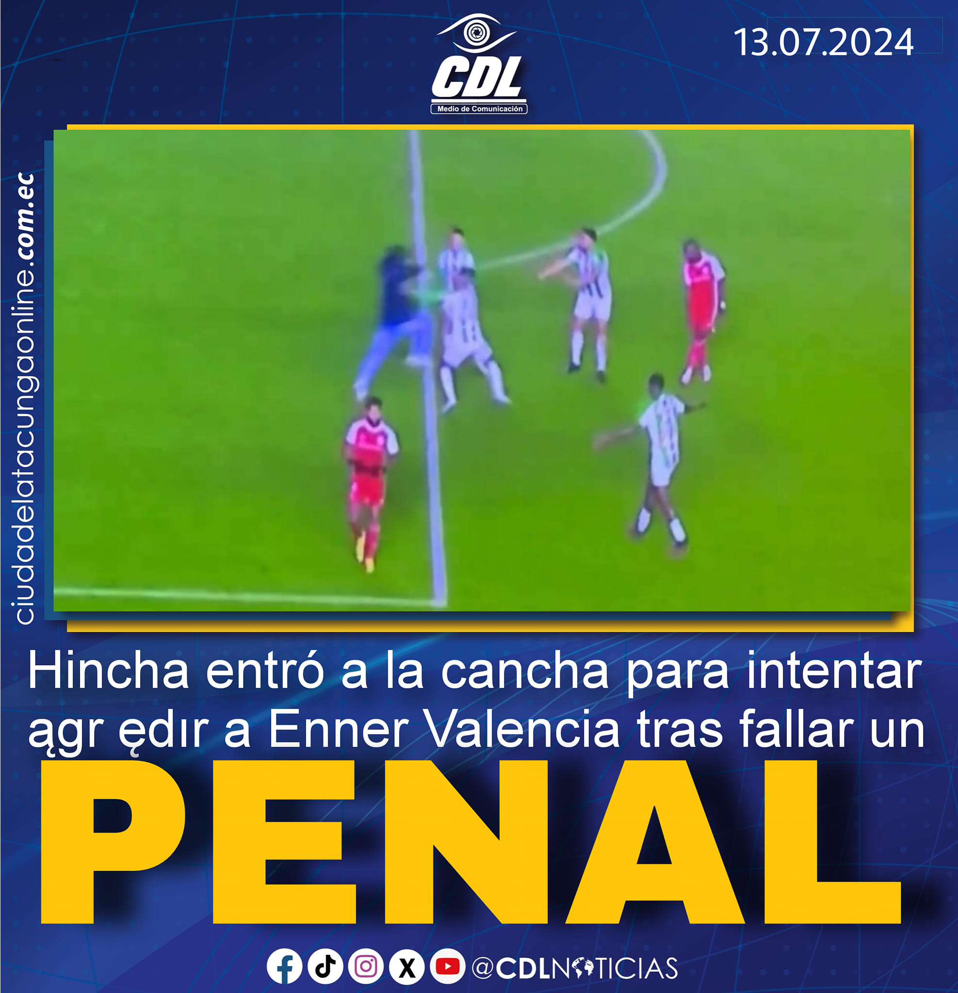 Hincha entró a la cancha para intentar ągre dır a Enner Valencia tras fallar un penal