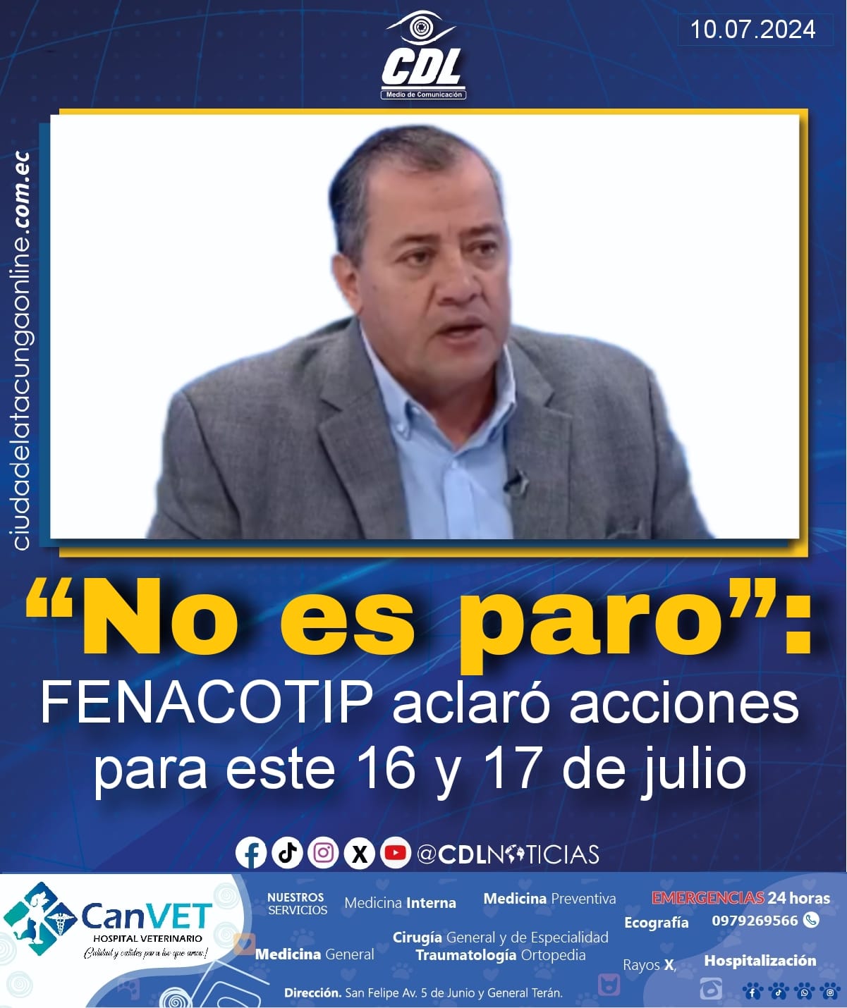 “No es paro”: FENACOTIP aclaró acciones para este 16 y 17 de julio