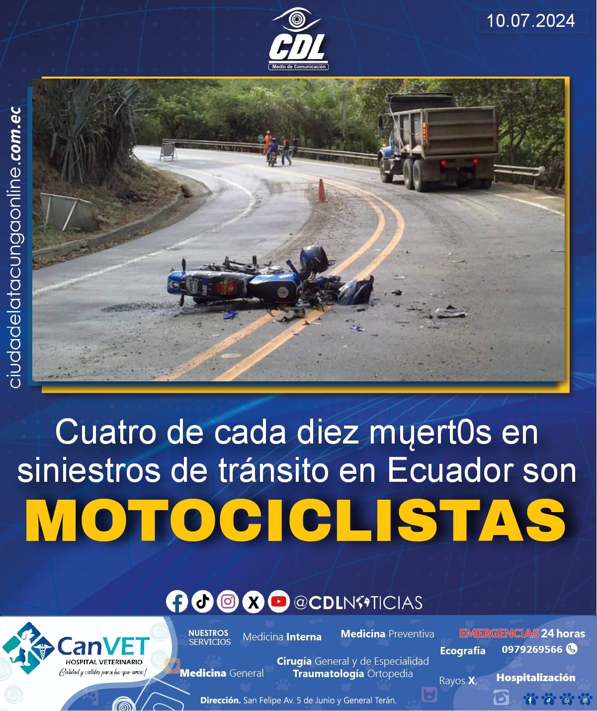 Cuatro de cada diez muertos en siniestros de tránsito en Ecuador son motociclistas