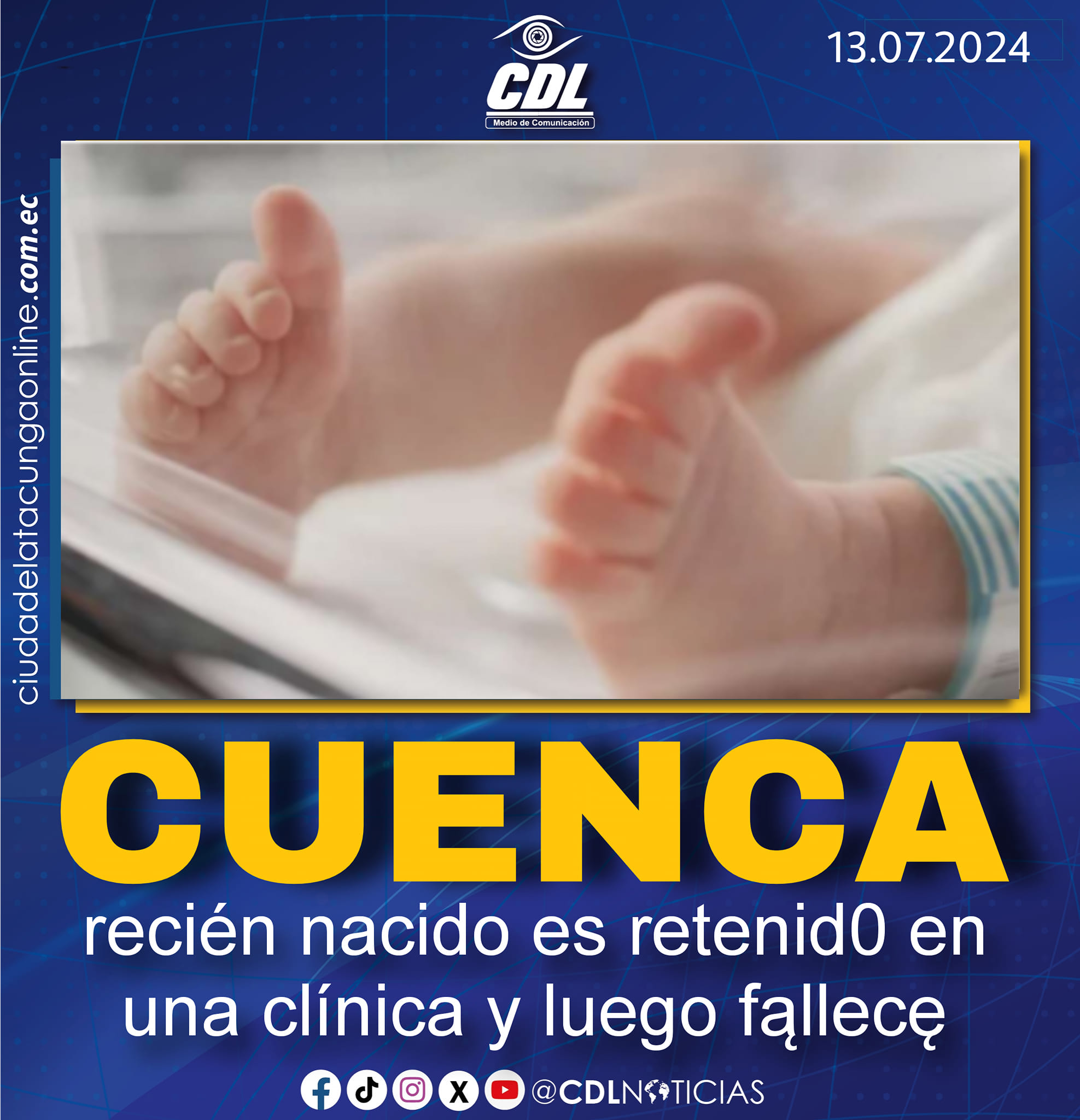 Cuenca: recién nacido es retenido en una clínica y luego fąllecę