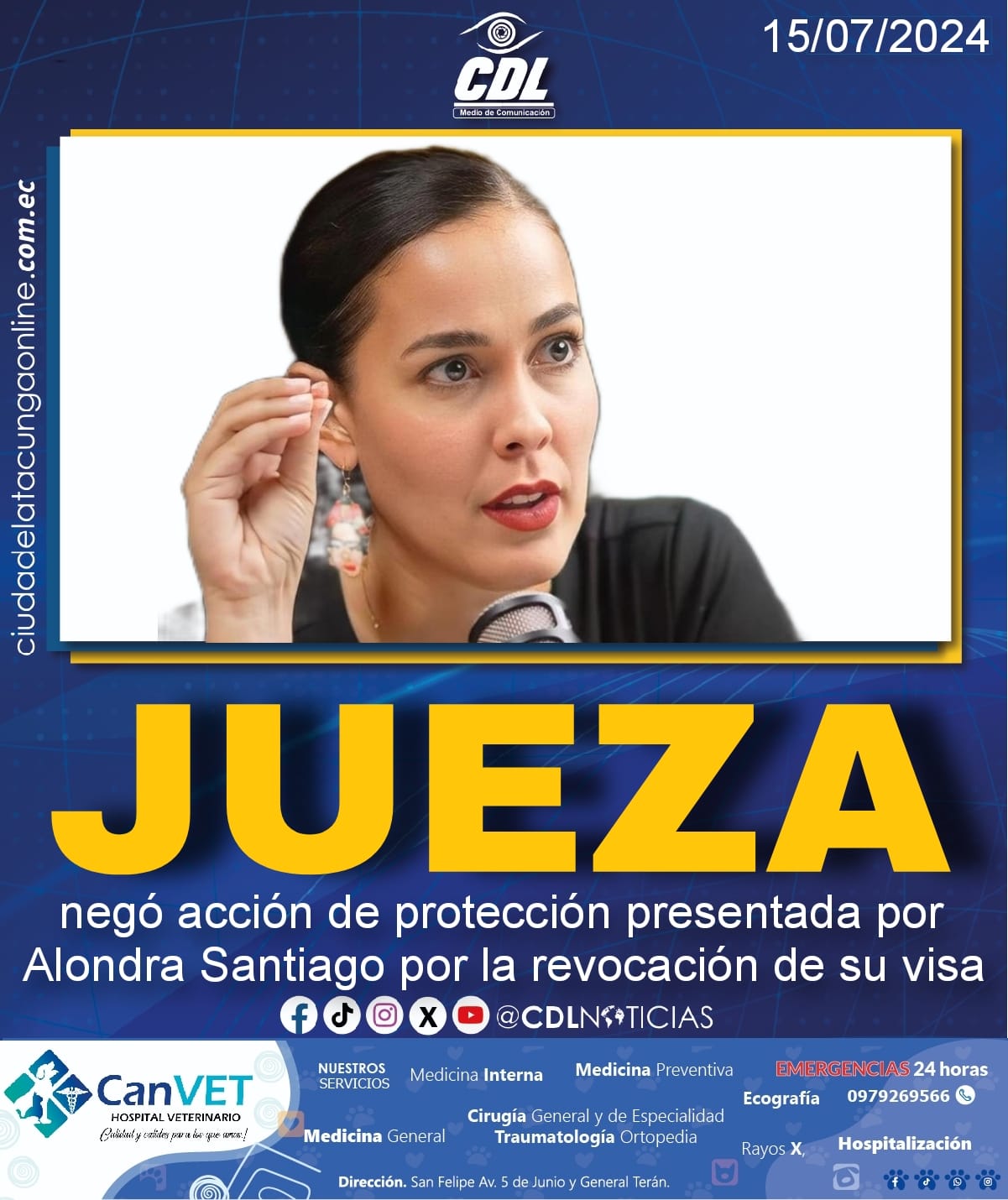Jueza negó acción de protección presentada por Alondra Santiago por la revocación de su visa