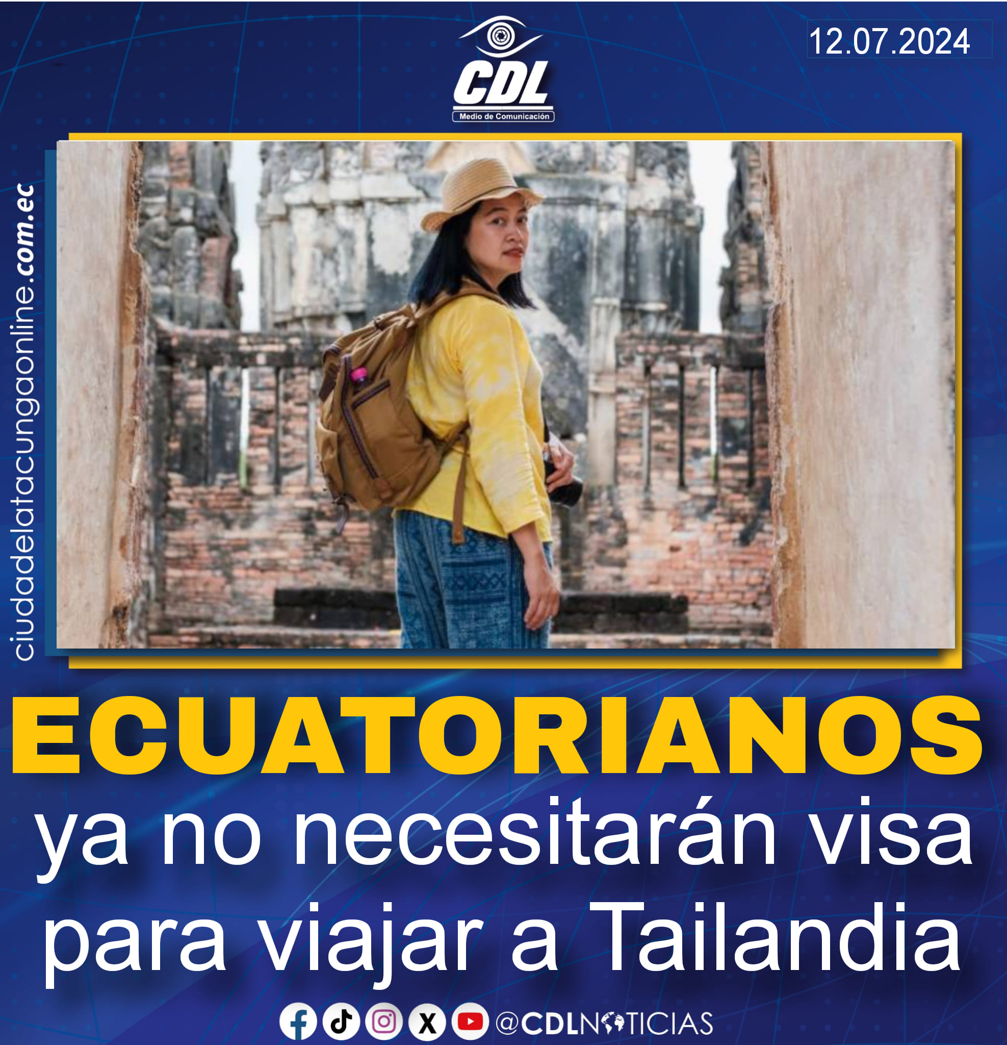 Ecuatorianos ya no necesitarán visa para viajar a Tailandia