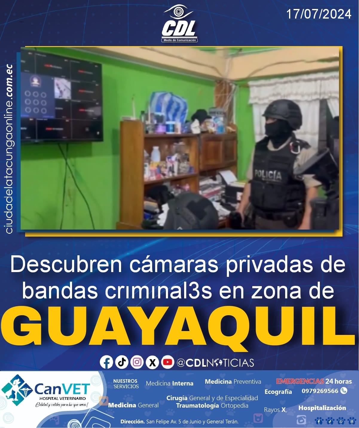 Descubren cámaras privadas de bandas crımınal3s en zona de Guayaquil