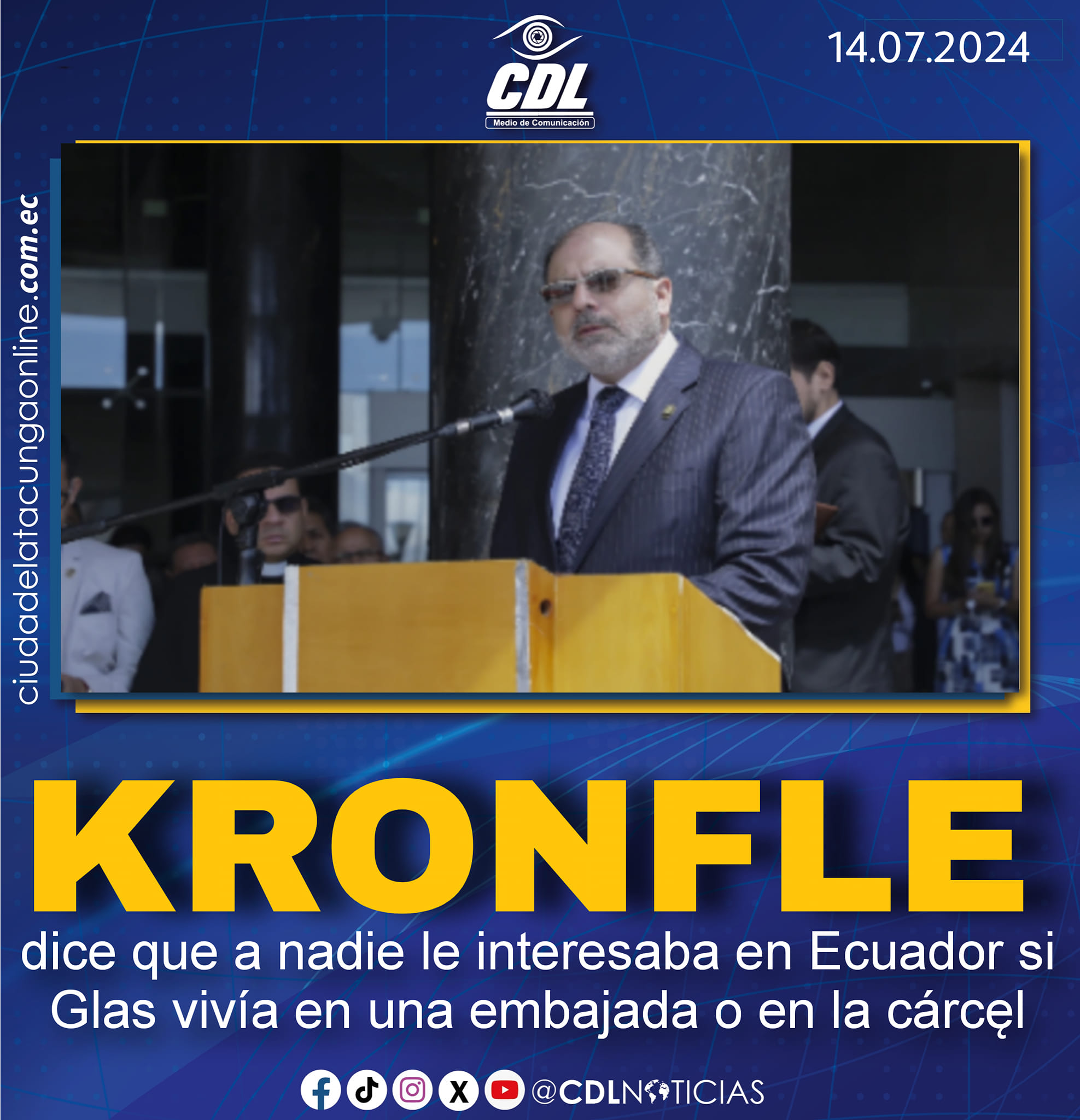 Kronfle dice que a nadie le interesaba en Ecuador si Glas vivía en una embajada o en la cárcęl