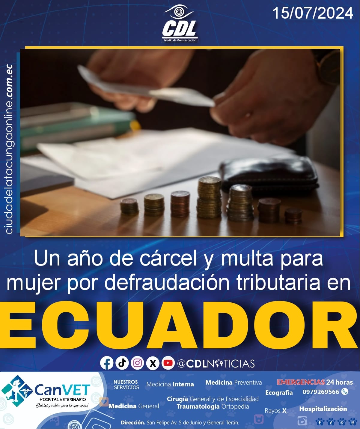 Un año de cárcel y multa para mujer por defraudación tributaria en Ecuador