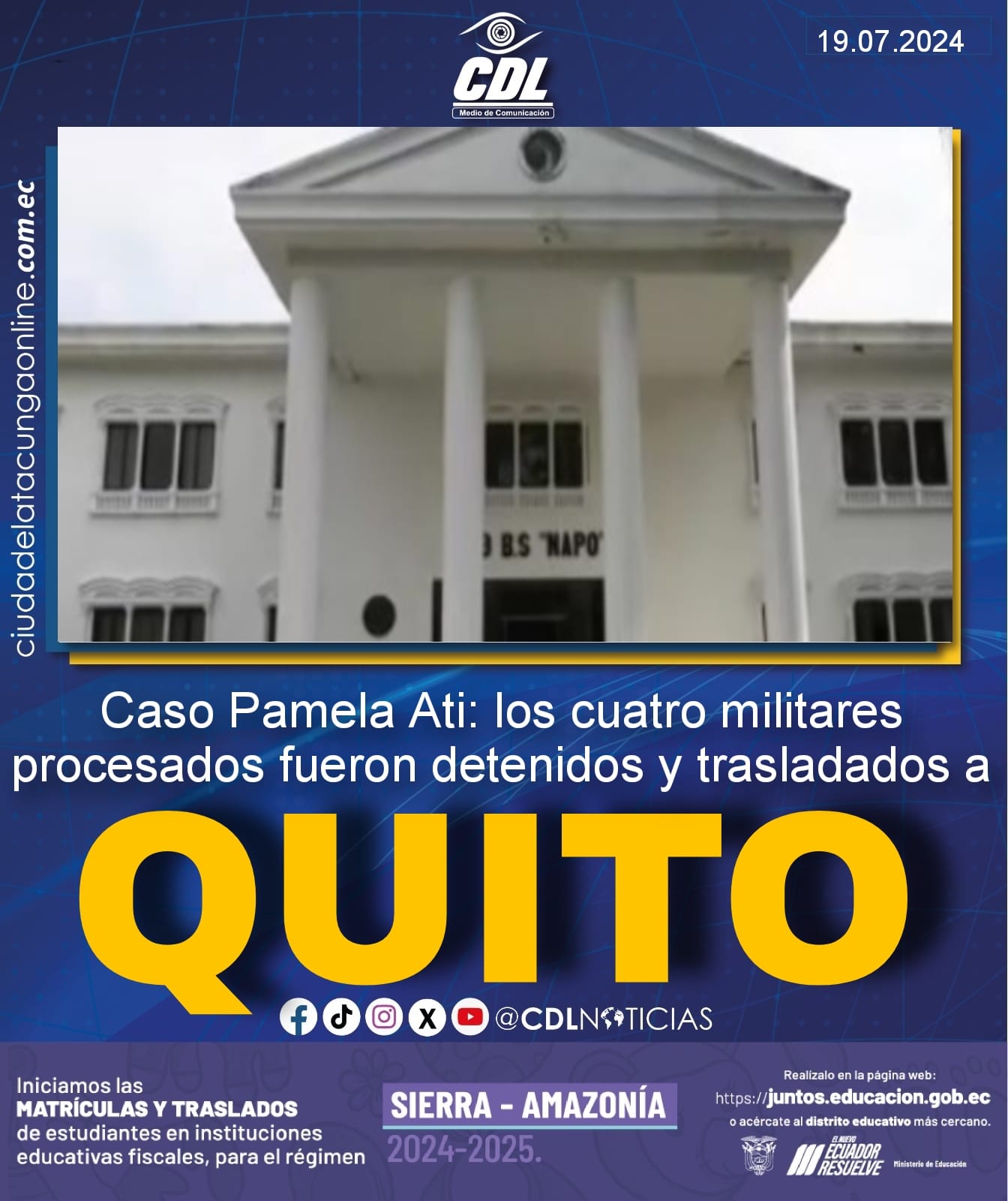 Caso Pamela Ati: los cuatro militares procesados fueron detenidos y trasladados a Quito