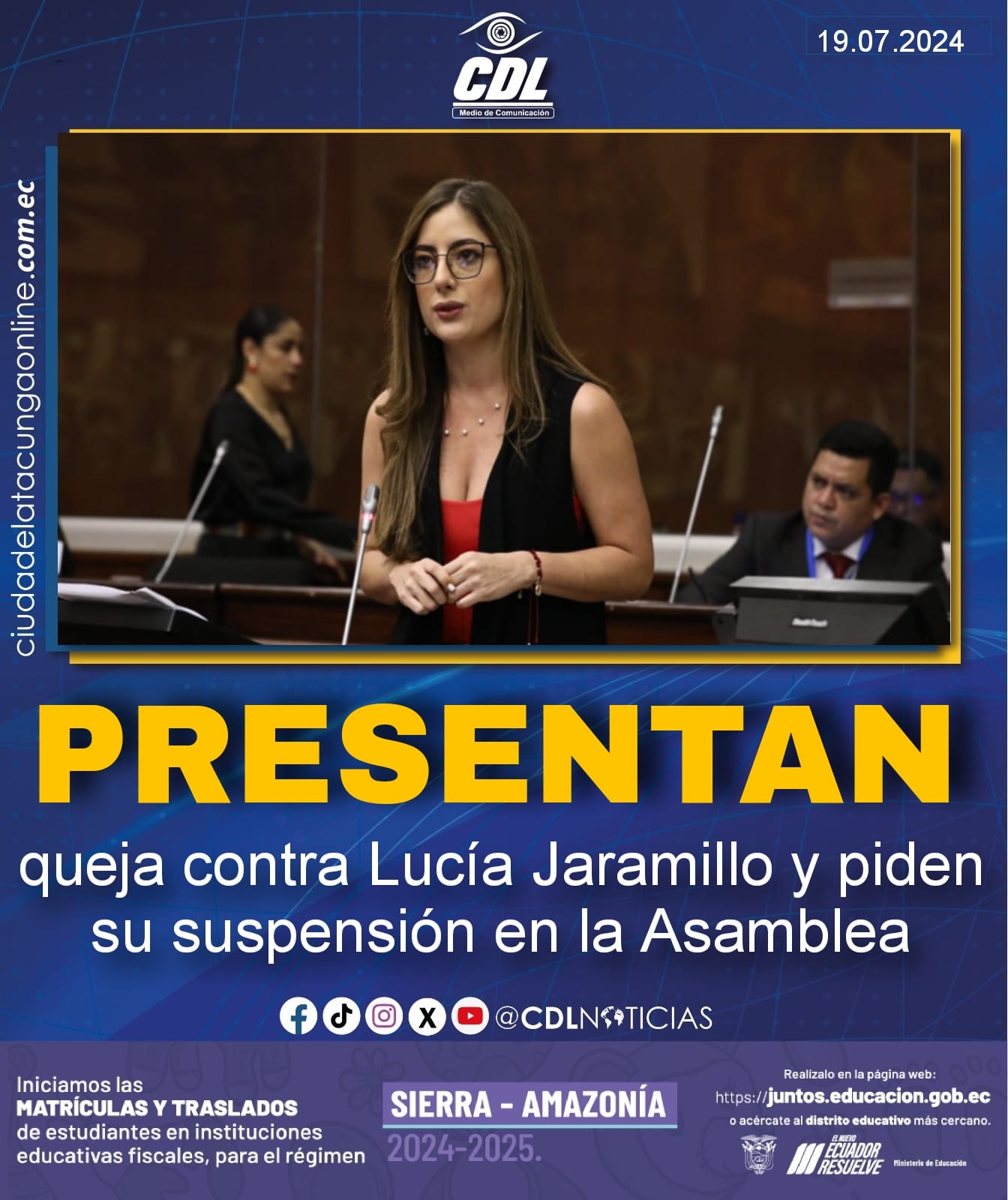 Presentan queja contra Lucía Jaramillo y piden su suspensión en la Asamblea