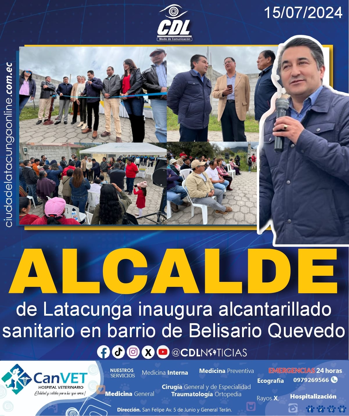 Alcalde de Latacunga inaugura alcantarillado sanitario en barrio de Belisario Quevedo