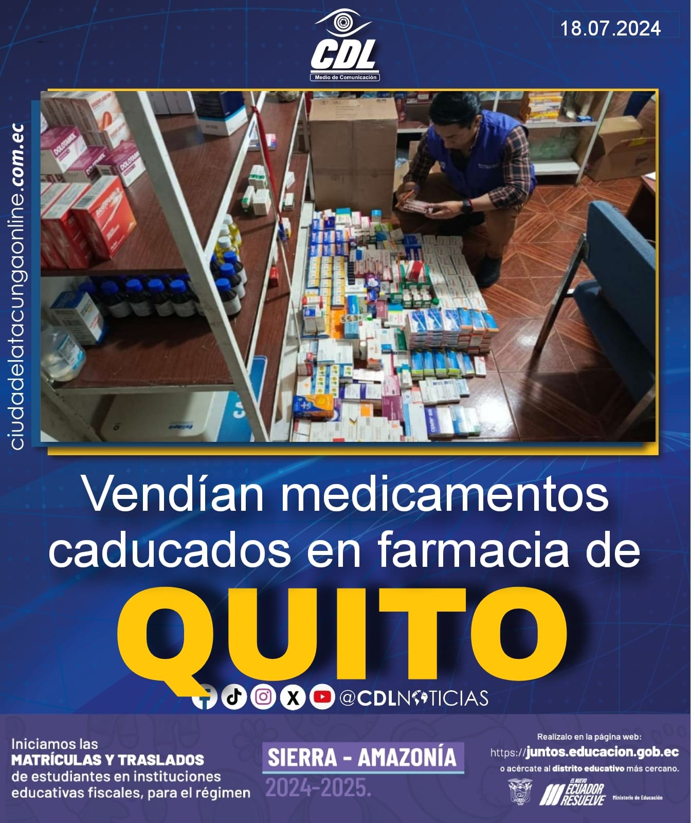 Vendían medicamentos caducados en farmacia de Quito