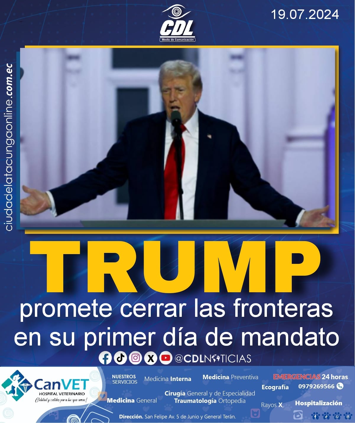 Trump promete cerrar las fronteras en su primer día de mandato