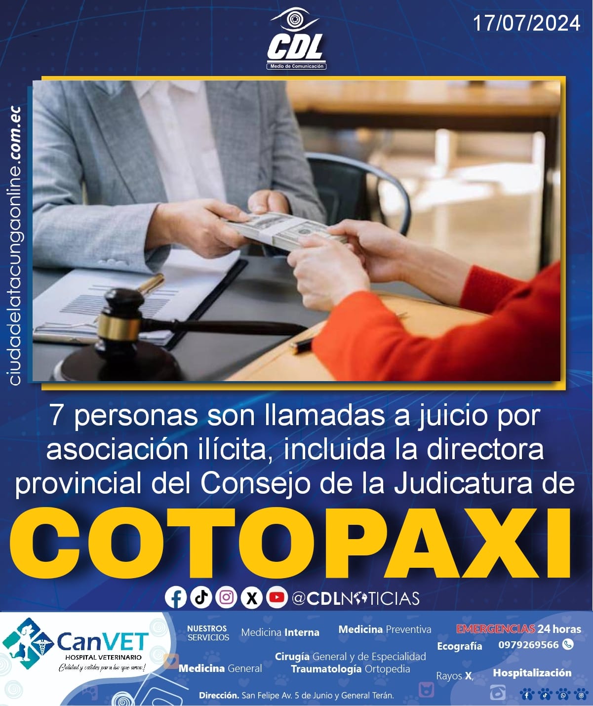 7 personas son llamadas a juicio por asociación ilícita, incluida la directora provincial del Consejo de la Judicatura de Cotopaxi