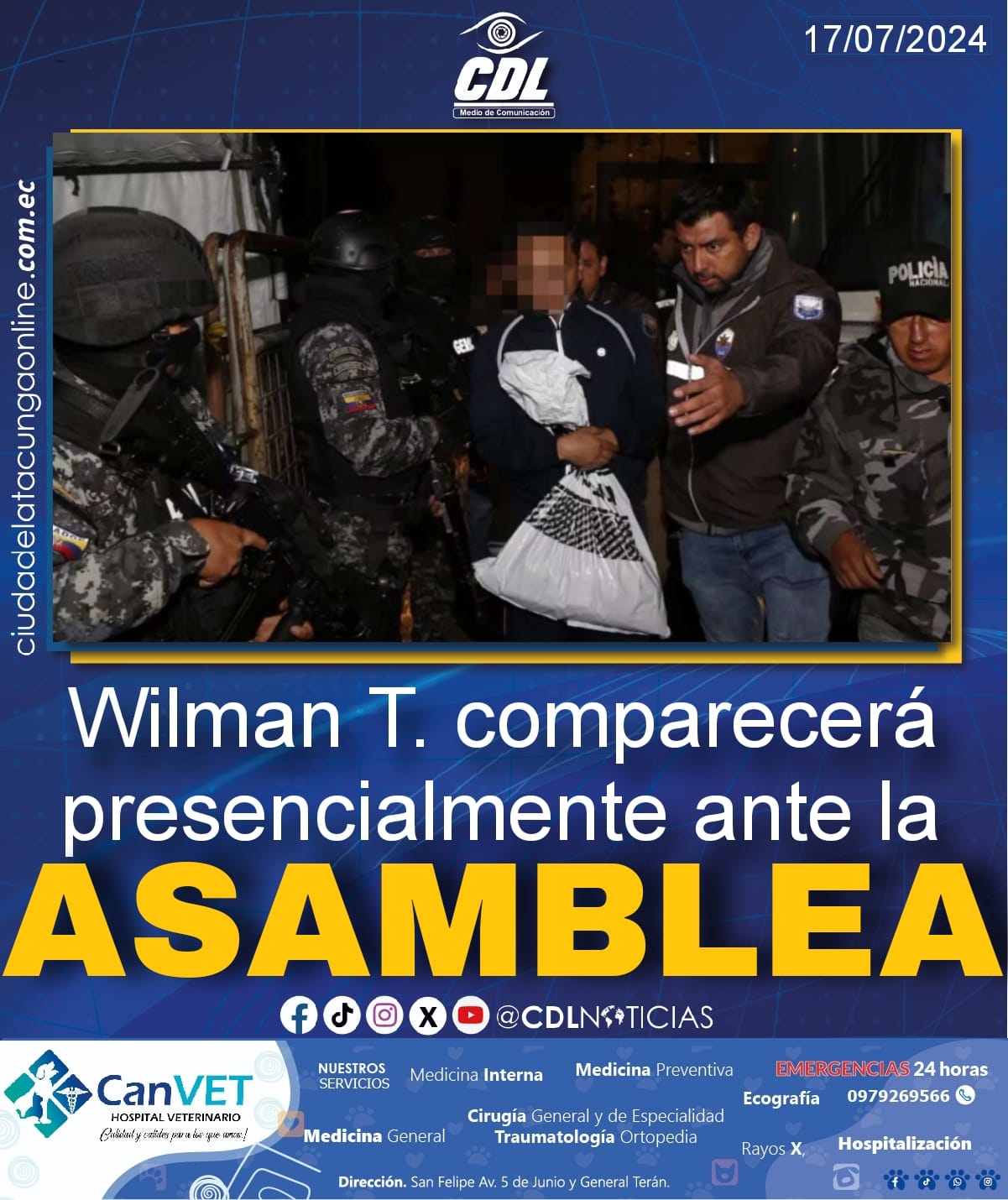 Wilman T. comparecerá presencialmente ante la Asamblea