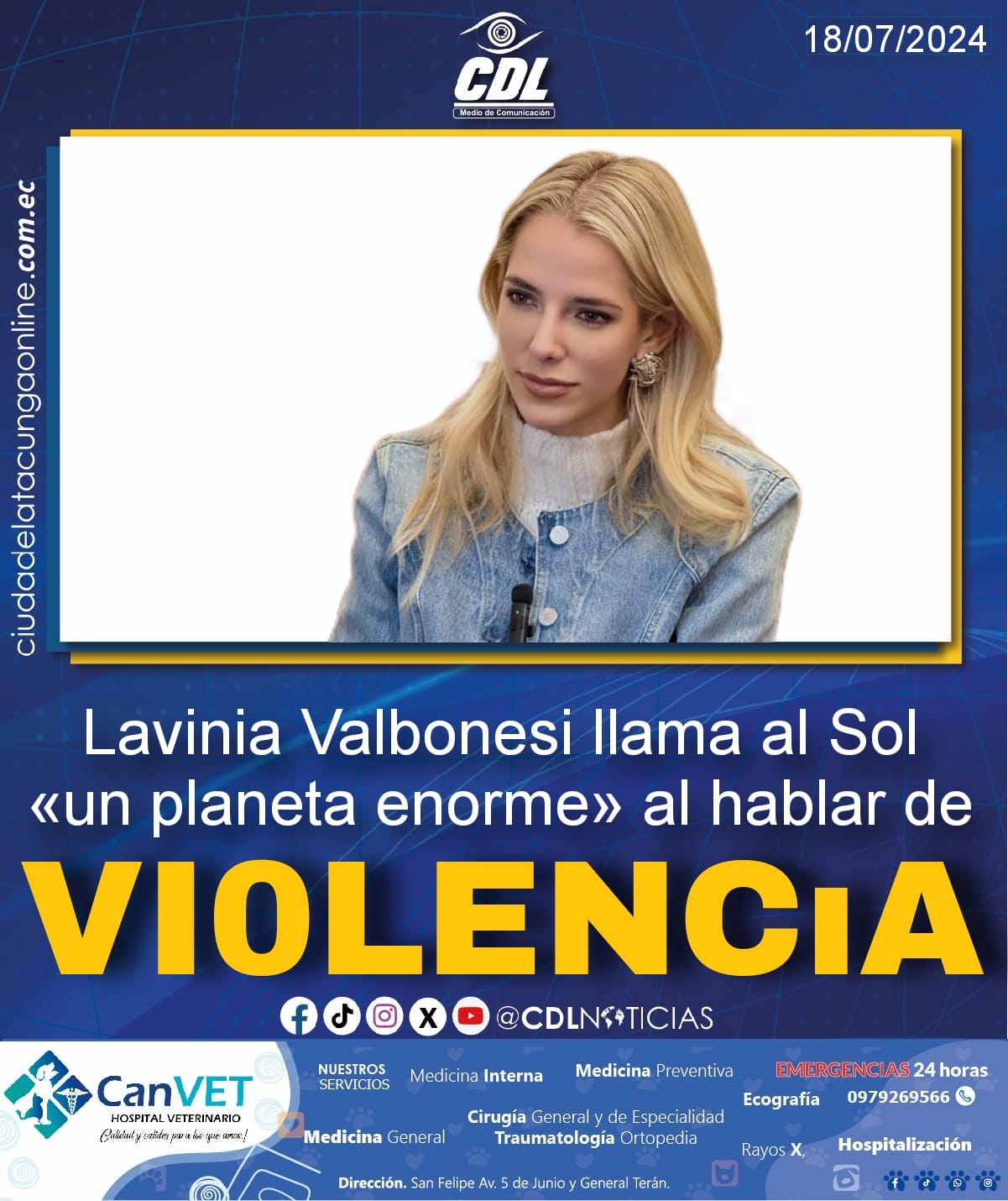 Lavinia Valbonesi llama al Sol «un planeta enorme» al hablar de vi0lencıą