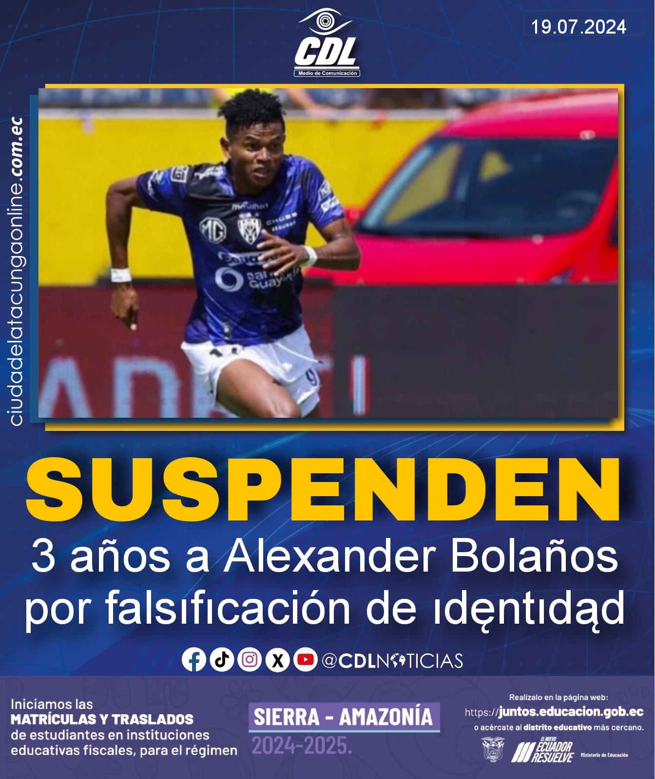 Suspenden 3 años a Alexander Bolaños por falsıfıcación de ıdęntıdąd