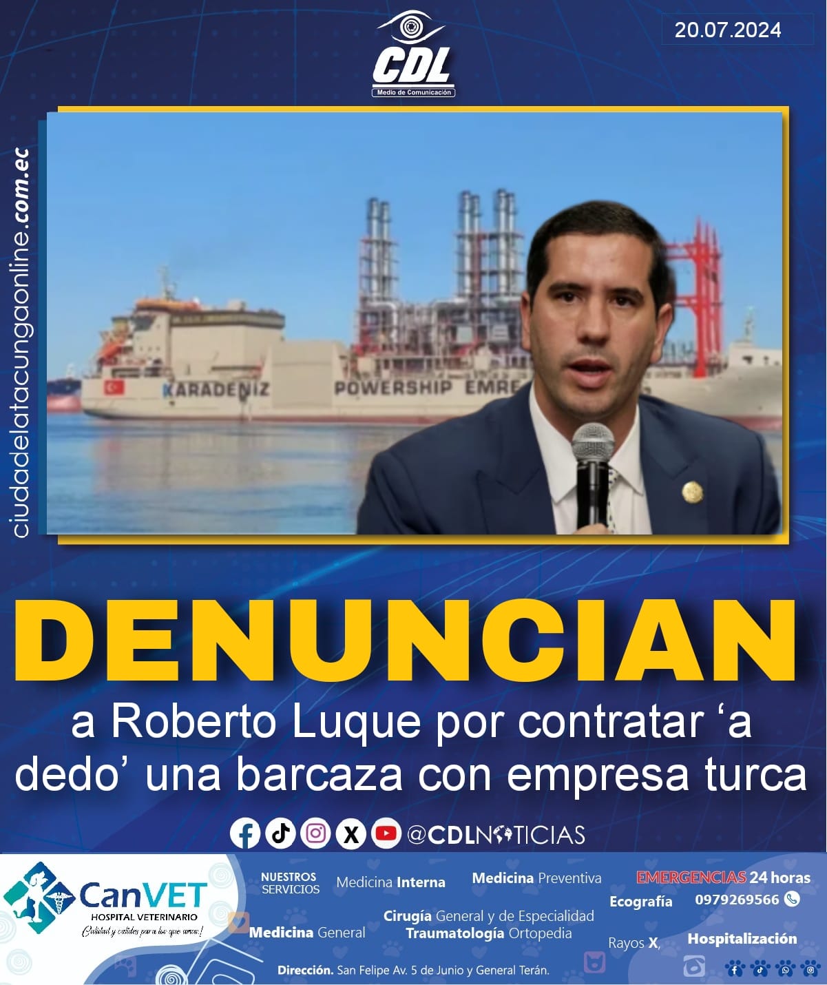 Denuncian a Roberto Luque por contratar ‘a dedo’ una barcaza con empresa turca