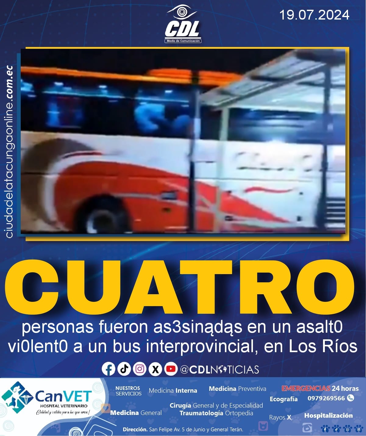 Cuatro personas fueron as3sinądąs en un asalt0 vi0lent0 a un bus interprovincial, en Los Ríos
