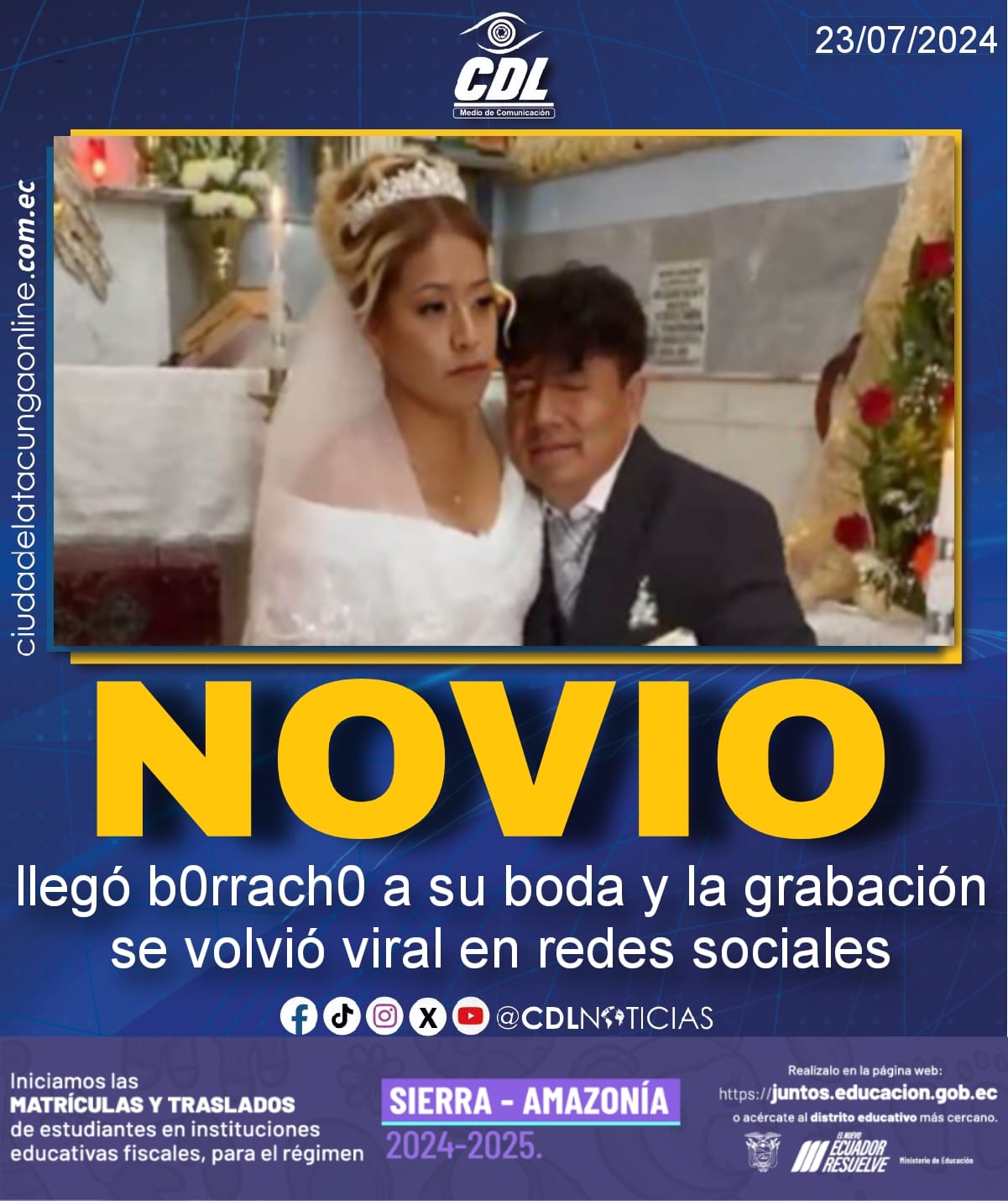 Novio llegó b0rrach0 a su boda y la grabación se volvió viral en redes sociales