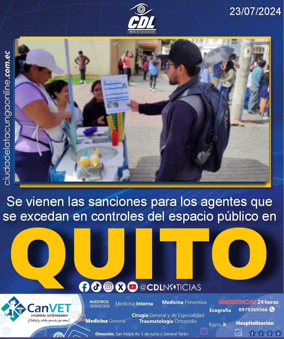 Se vienen las sanciones para los agentes que se excedan en controles del espacio público en Quito