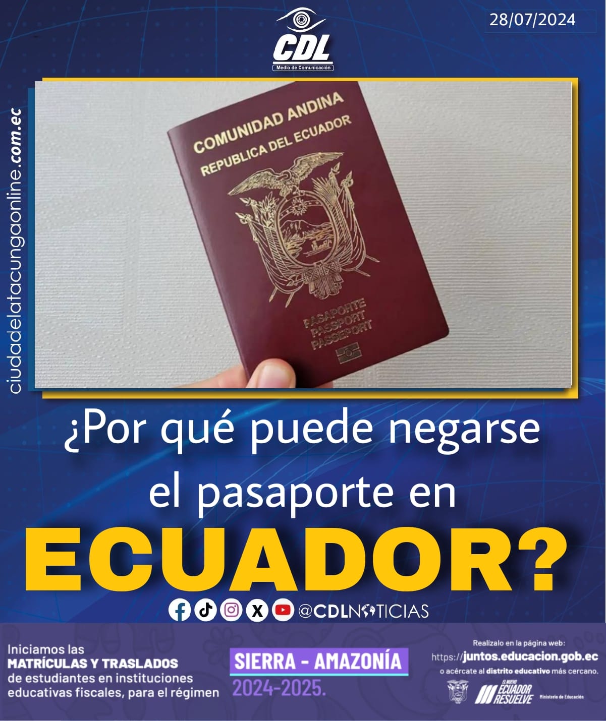 ¿Por qué puede negarse el pasaporte en Ecuador?