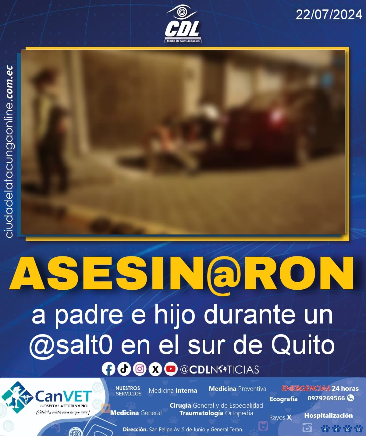 Asesin@r0n a padre e hijo durante un @salt0 en el sur de Quito