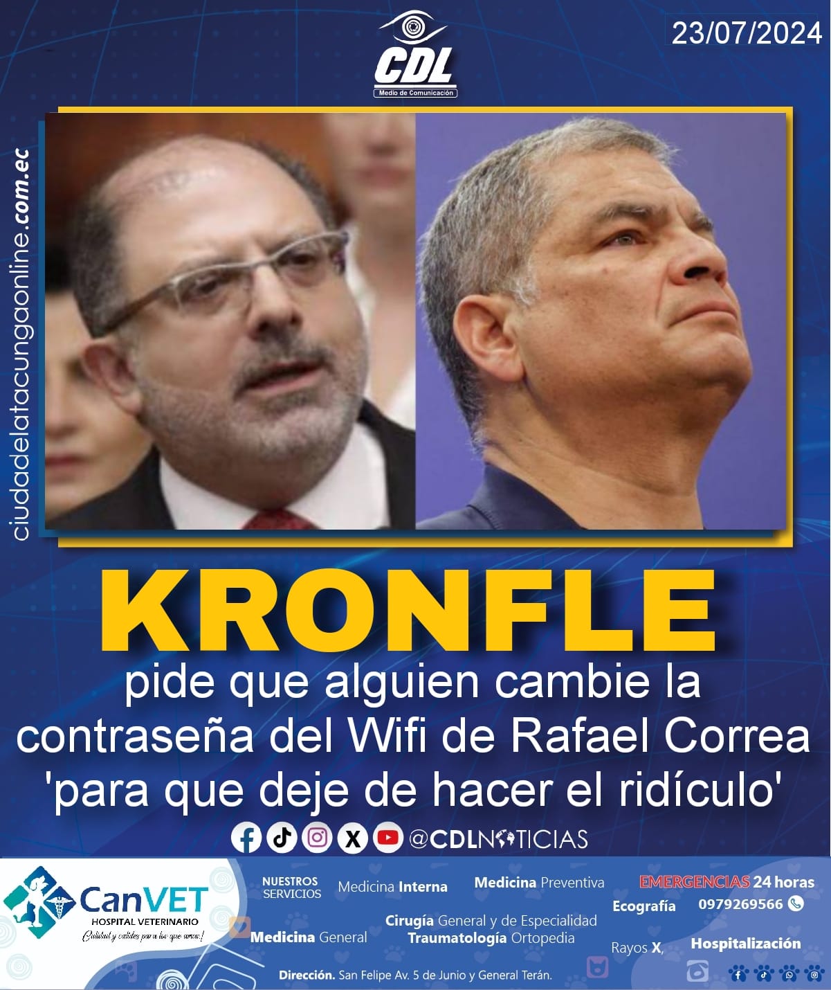 Henry Kronfle pide que alguien cambie la contraseña del Wifi de Rafael Correa ‘para que deje de hacer el ridículo’