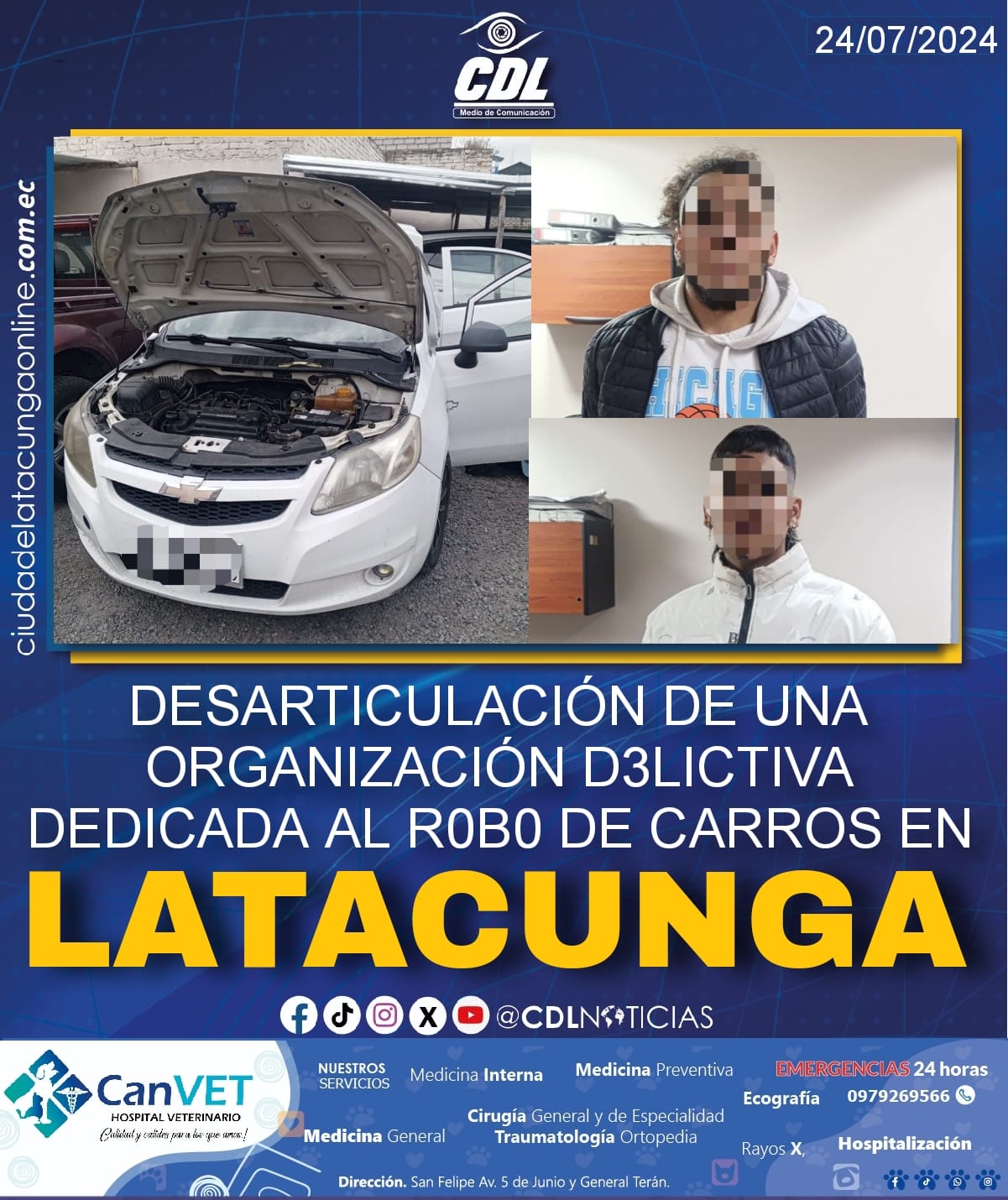 DESARTICULACIÓN DE UNA 0RGANIZACIÓN D3LICTIVA DEDICADA AL R0B0 DE CARROS EN LATACUNGA
