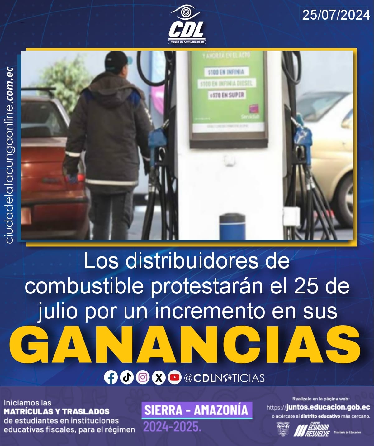 Los distribuidores de combustible protestarán el 25 de julio por un incremento en sus ganancias