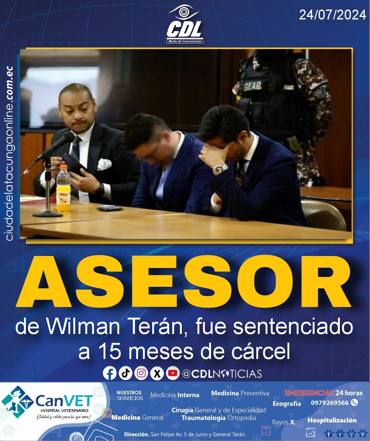 Asesor de Wilman Terán, fue sentenciado a 15 meses de cárcel
