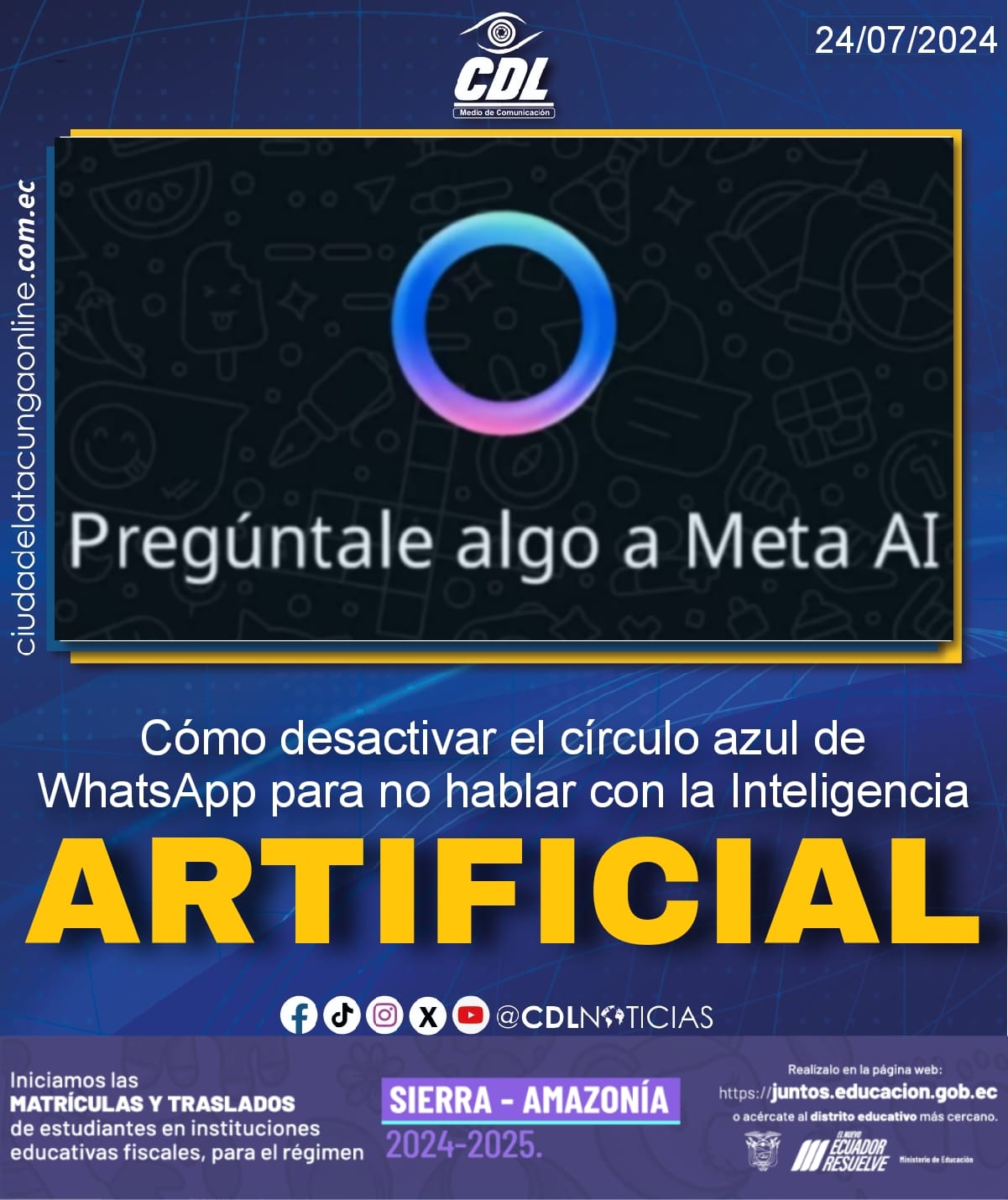 Cómo desactivar el círculo azul de WhatsApp para no hablar con la Inteligencia Artificial