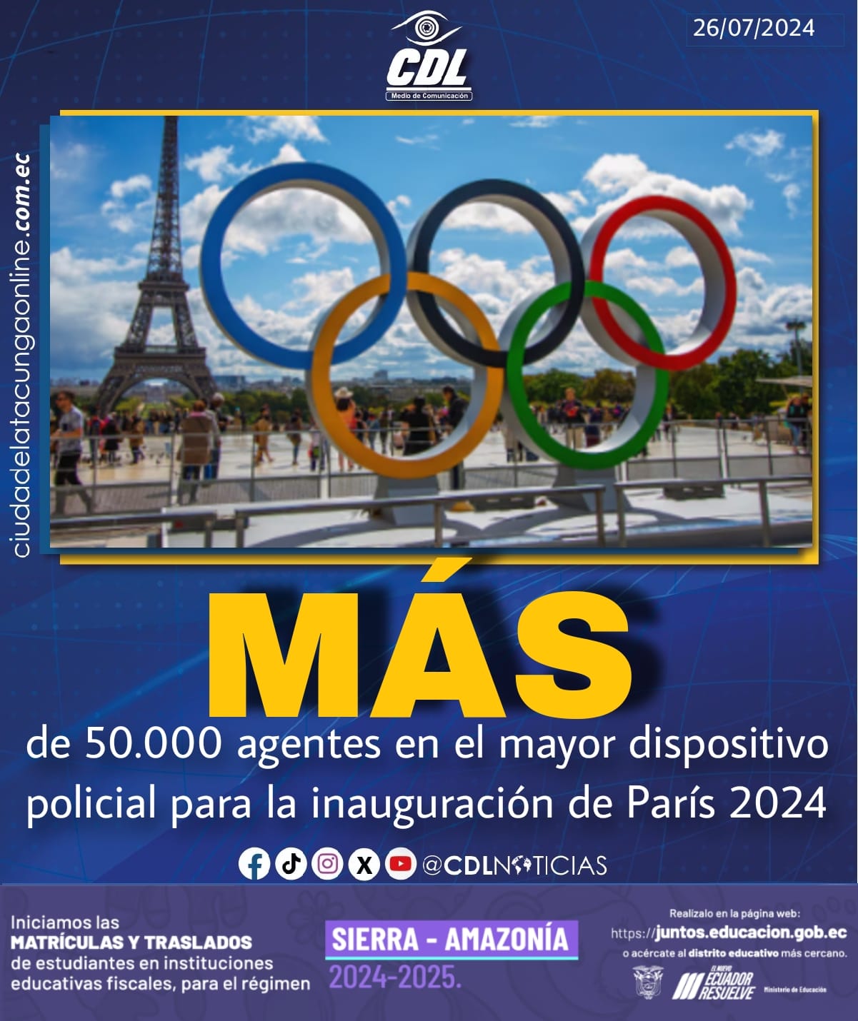 Más de 50.000 agentes en el mayor dispositivo policial para la inauguración de París 2024