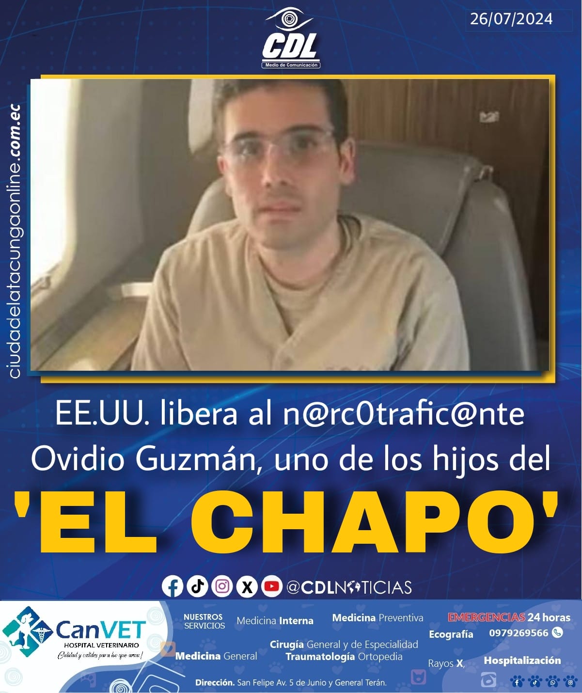 EE.UU. libera al n@rc0trafic@nte Ovidio Guzmán, uno de los hijos del ‘El Chapo’
