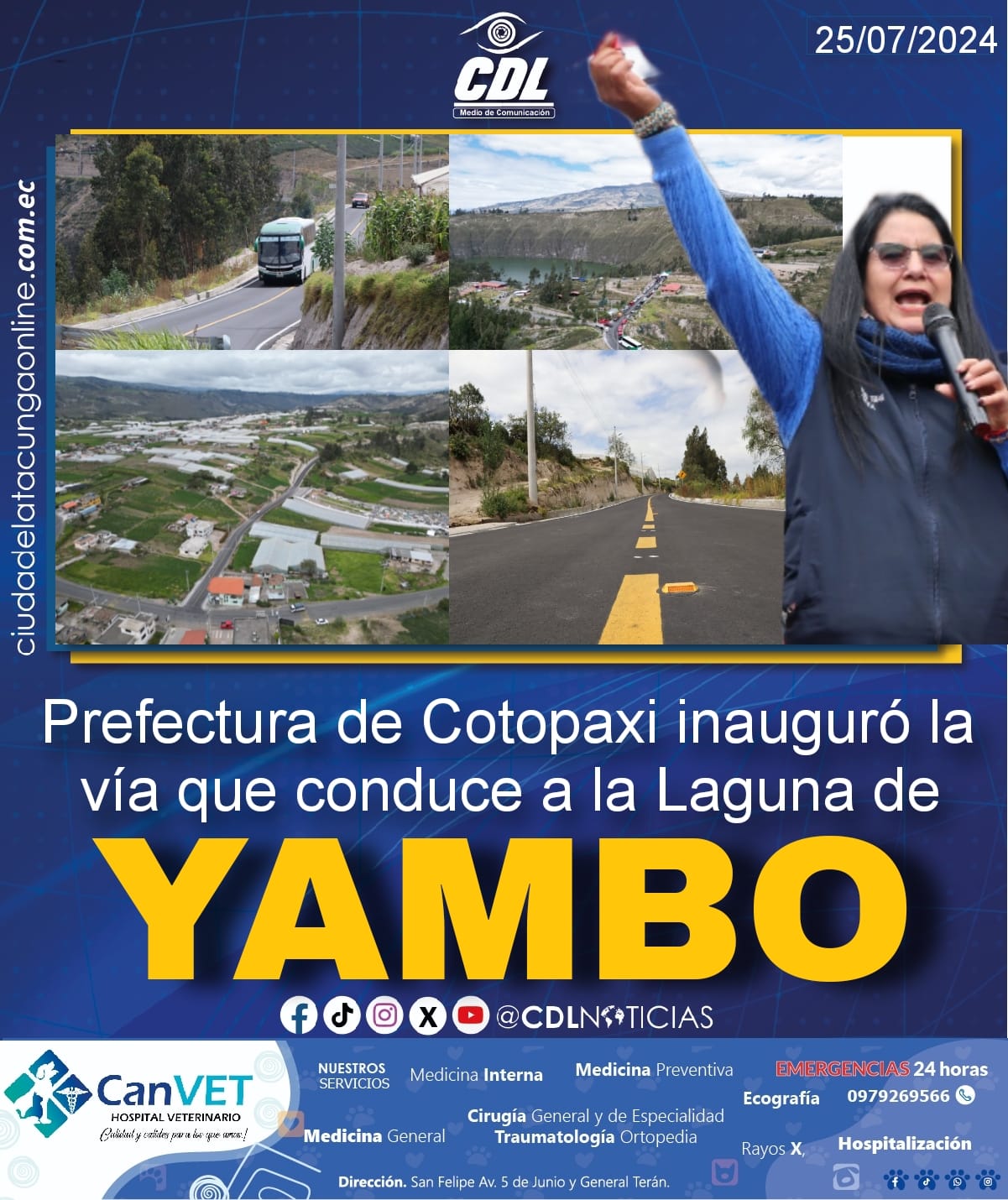 Prefectura Cotopaxi inauguró la vía que conduce a la Laguna de Yambo