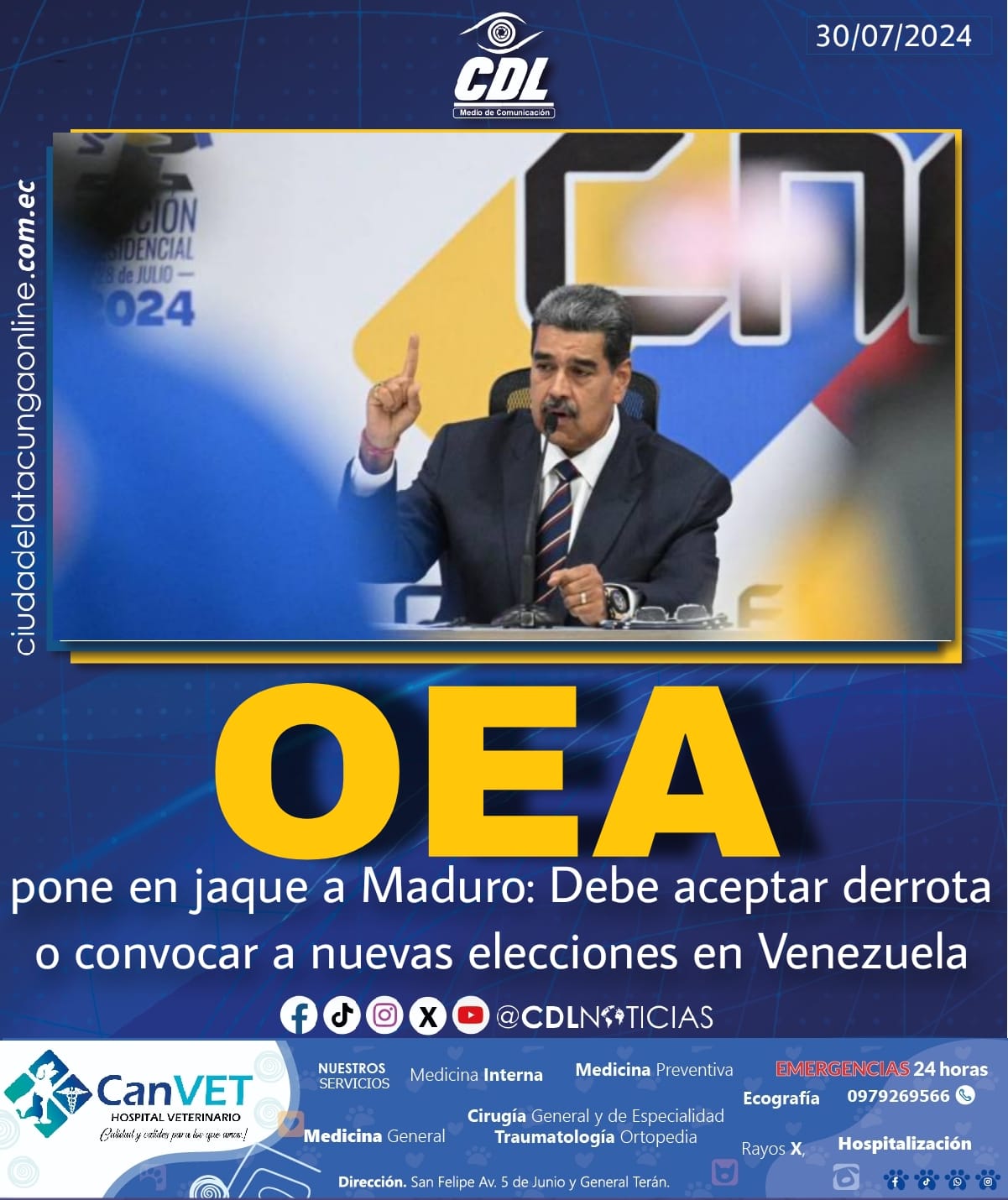 OEA pone en jaque a Maduro: Debe aceptar derrota o convocar a nuevas elecciones en Venezuela