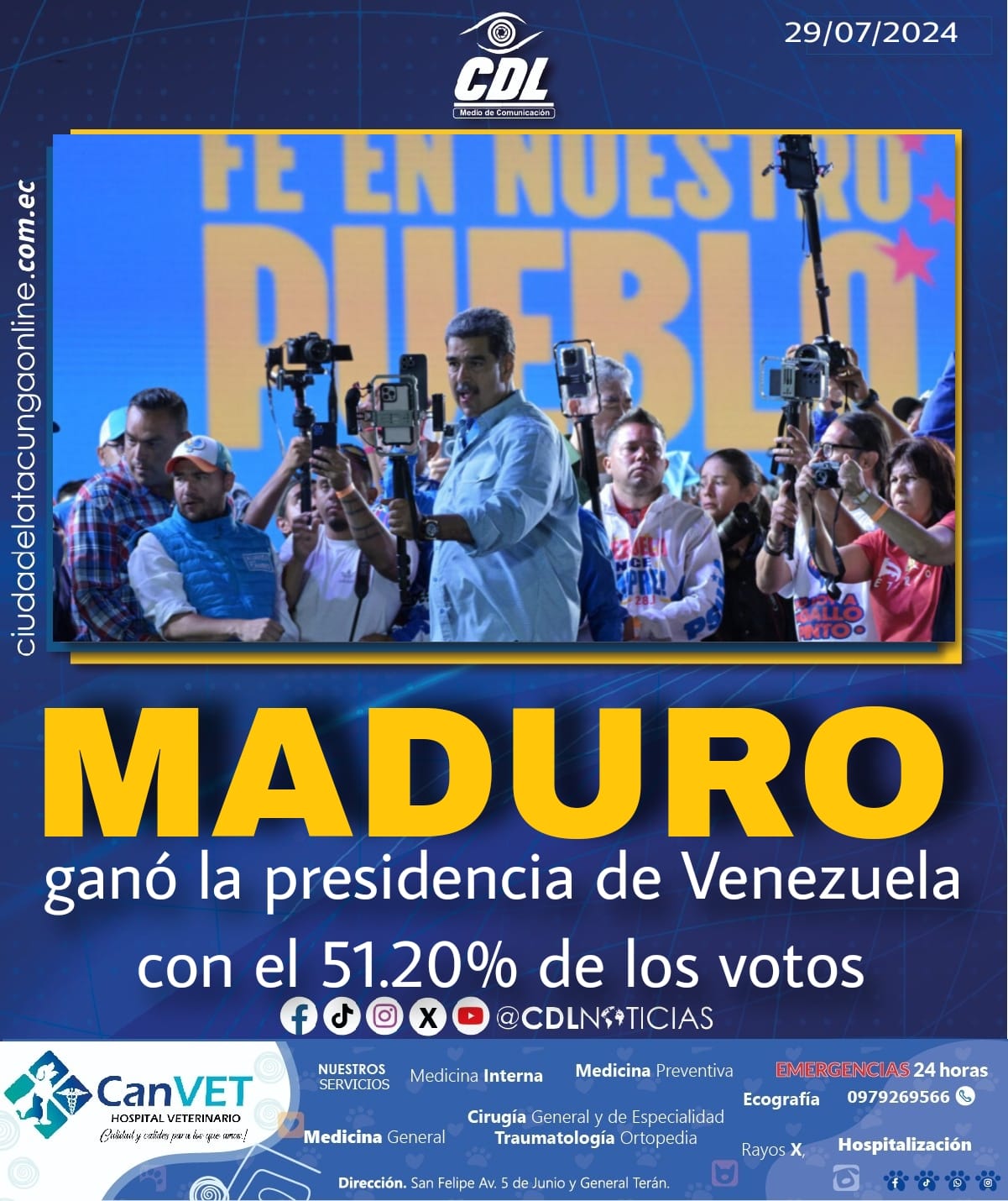 Maduro ganó la presidencia de Venezuela con el 51.20% de los votos