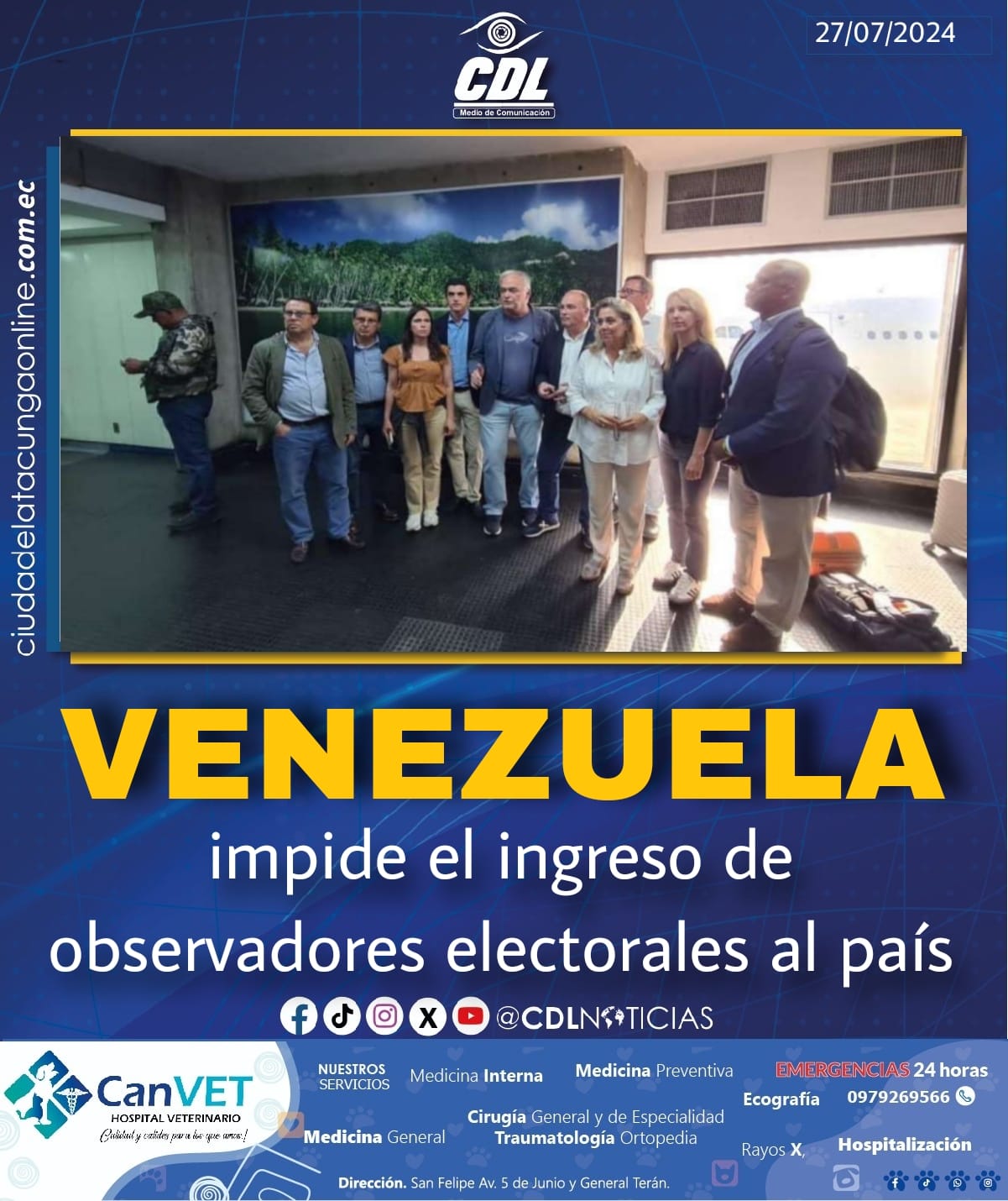 Venezuela impide el ingreso de observadores electorales al país